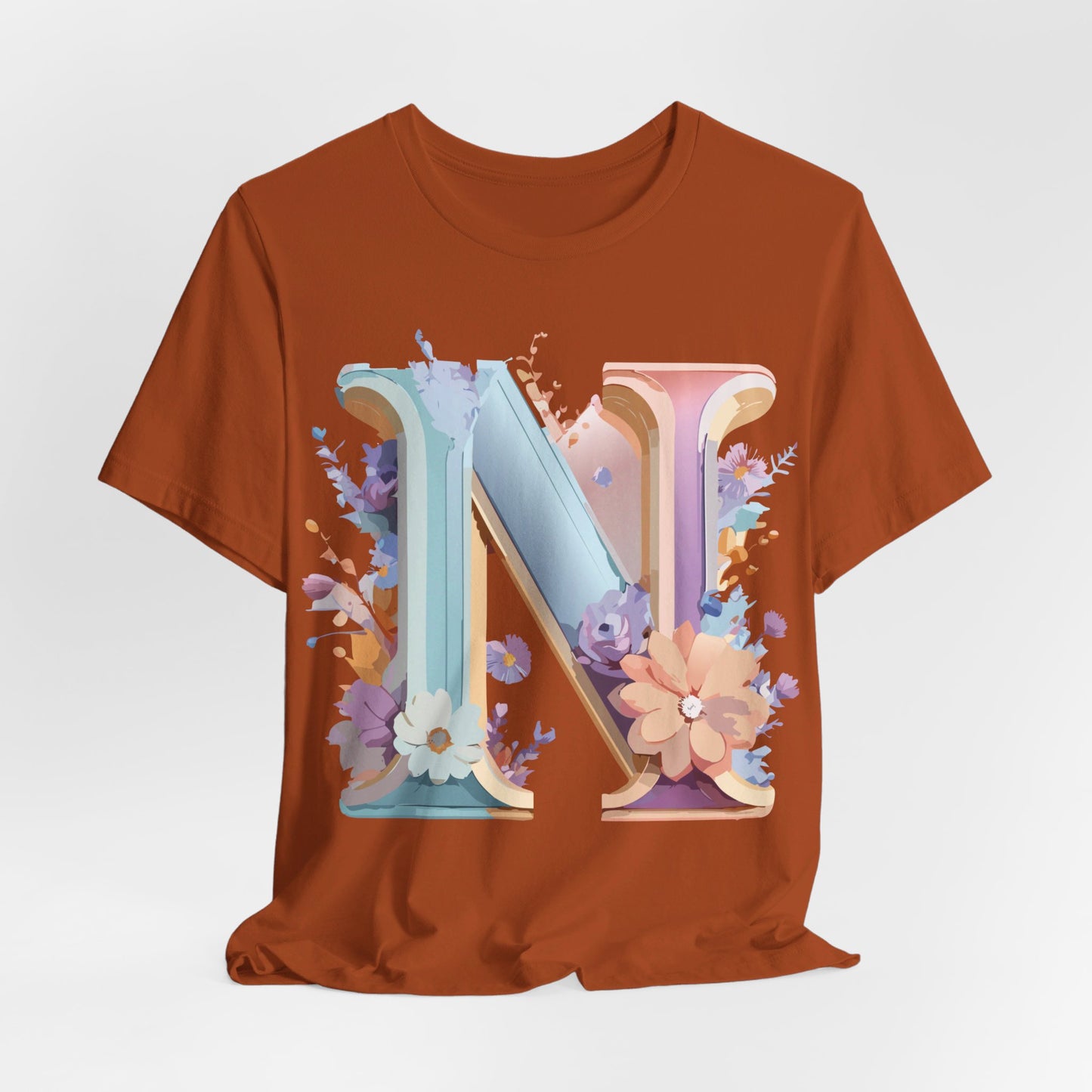 Natural Cotton Tee Shirt - Letters Collection - N Printify
