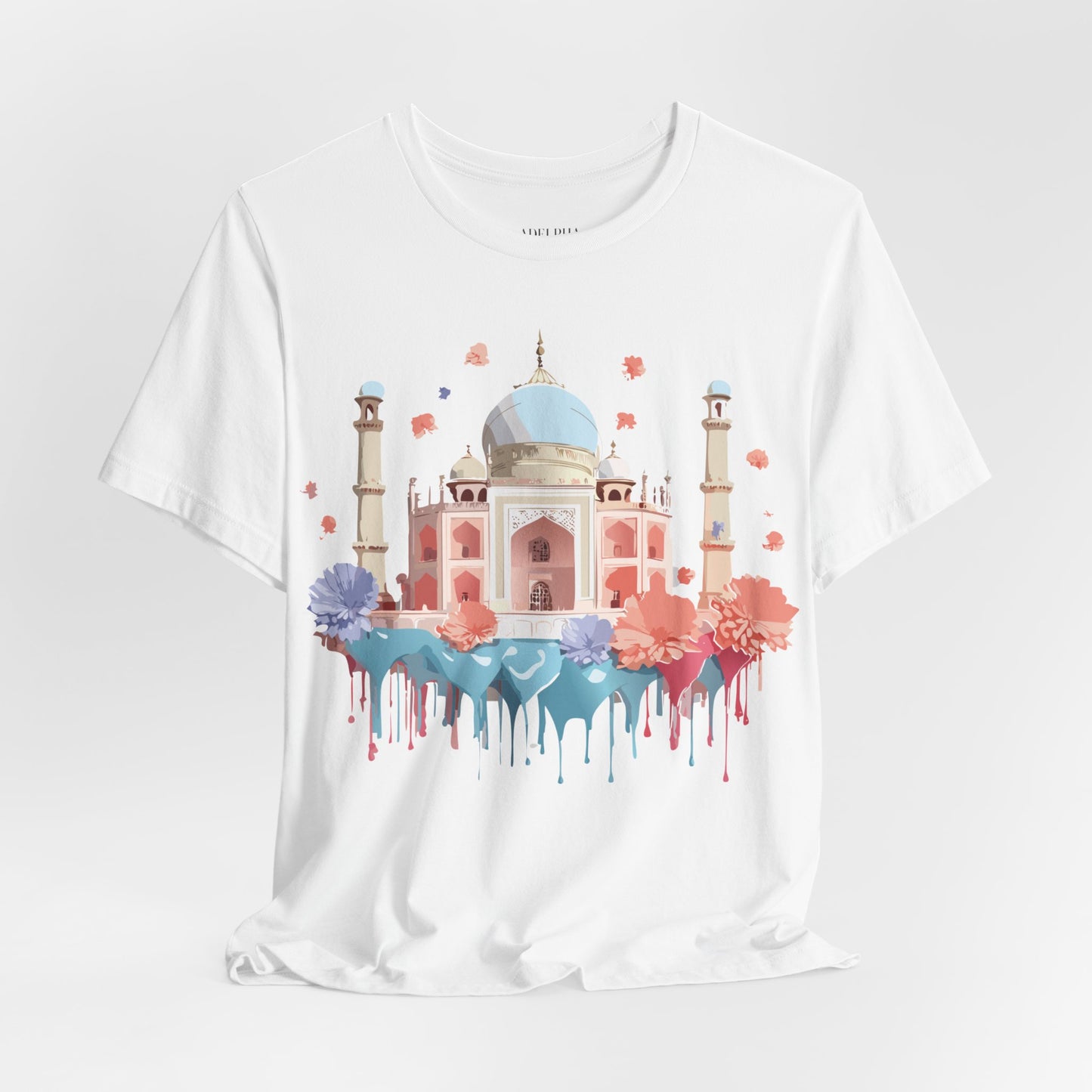 Natural Cotton Tee Shirt - Taj Mahal, India Printify