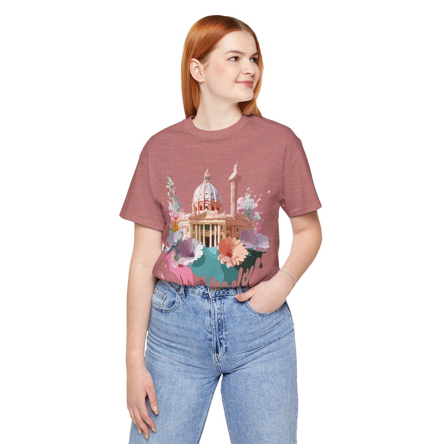 Natural Cotton Tee Shirt - Beautiful Places Collection - Rome Printify
