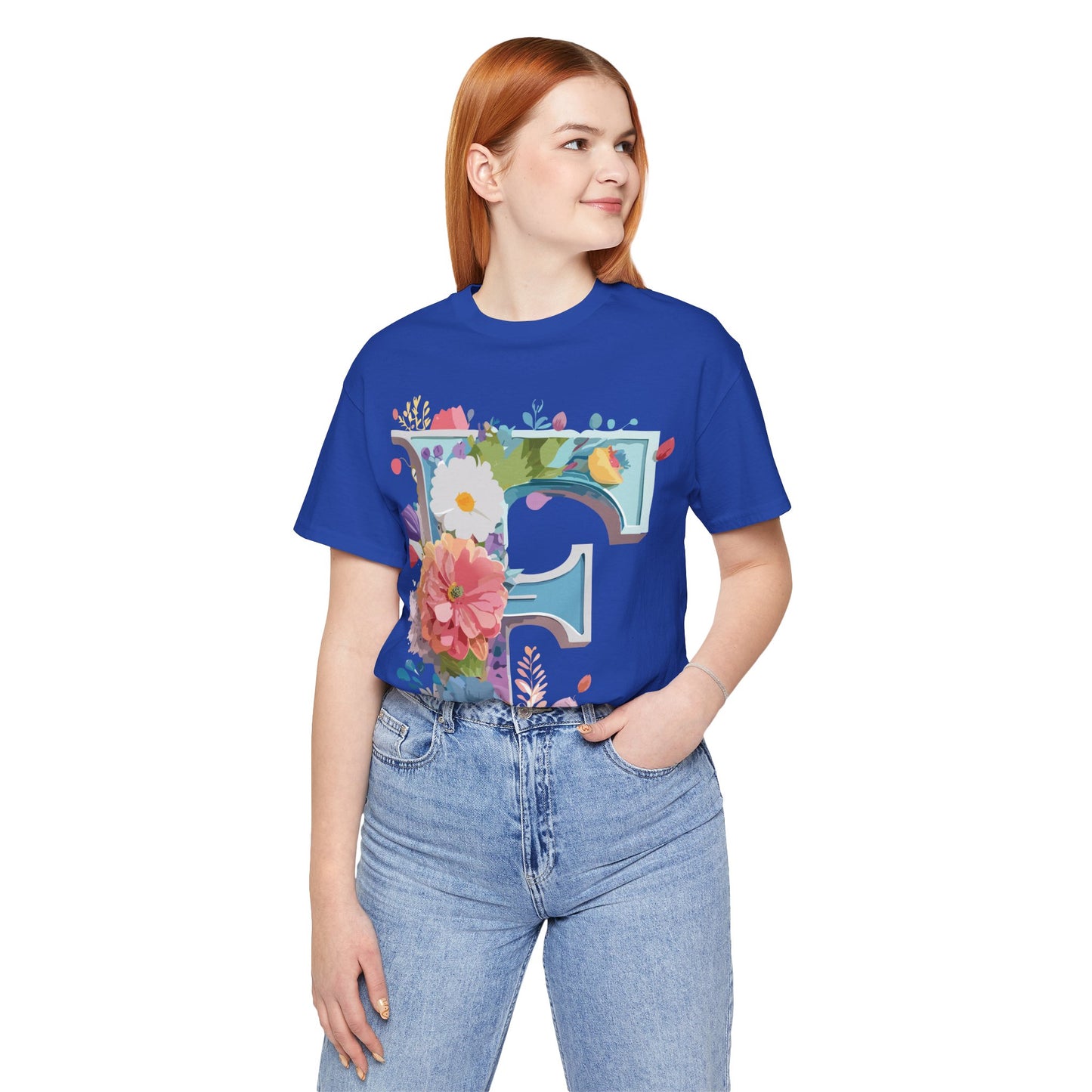 Natural Cotton Tee Shirt - Letters Collection - F Printify