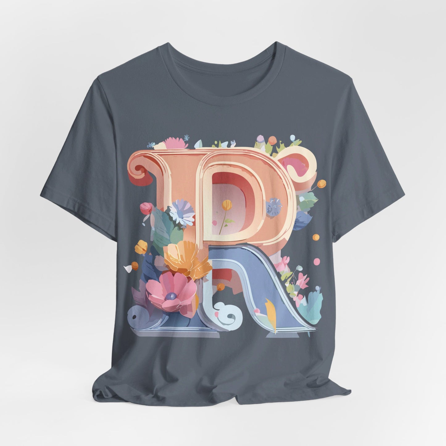 Natural Cotton Tee Shirt - Letters Collection - R Printify