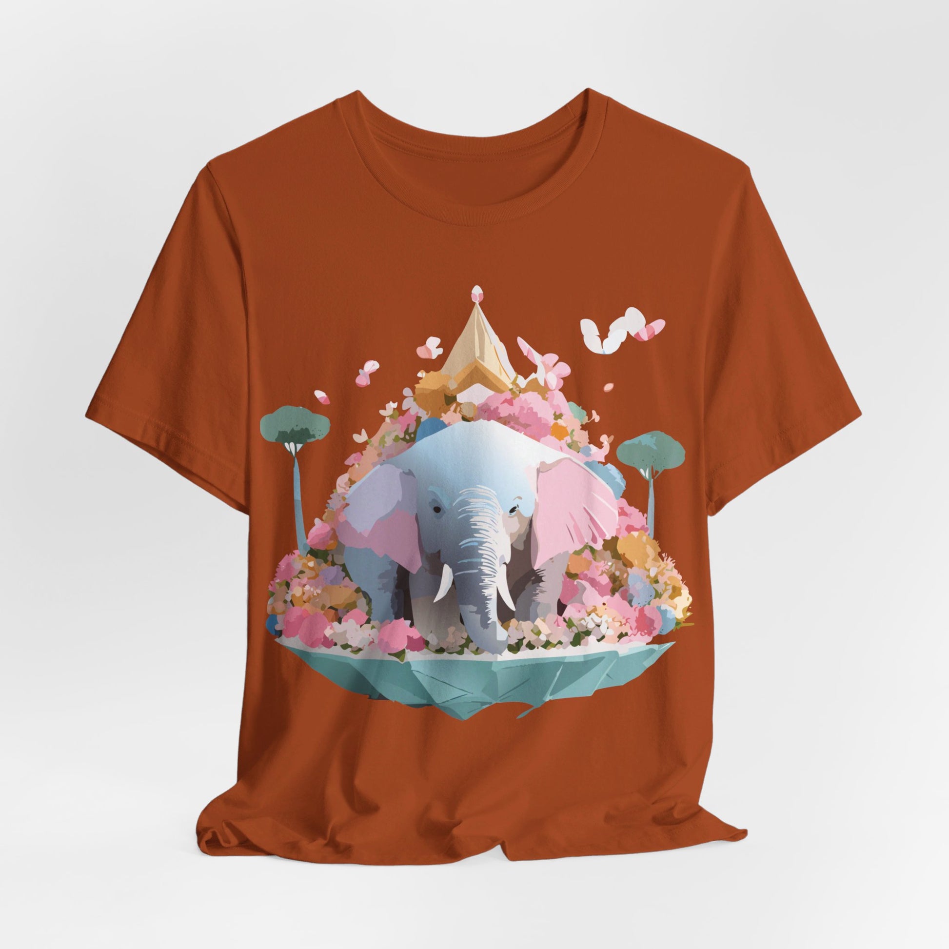 Natural Cotton Tee Shirt with Elephant Printify