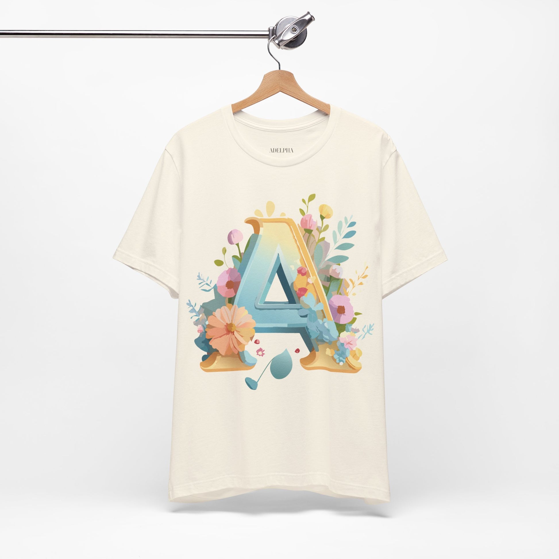 Natural Cotton Tee Shirt - Letters Collection - A Printify