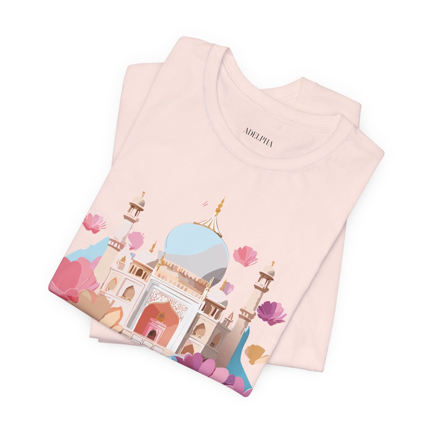 Natural Cotton Tee Shirt - Taj Mahal, India Printify