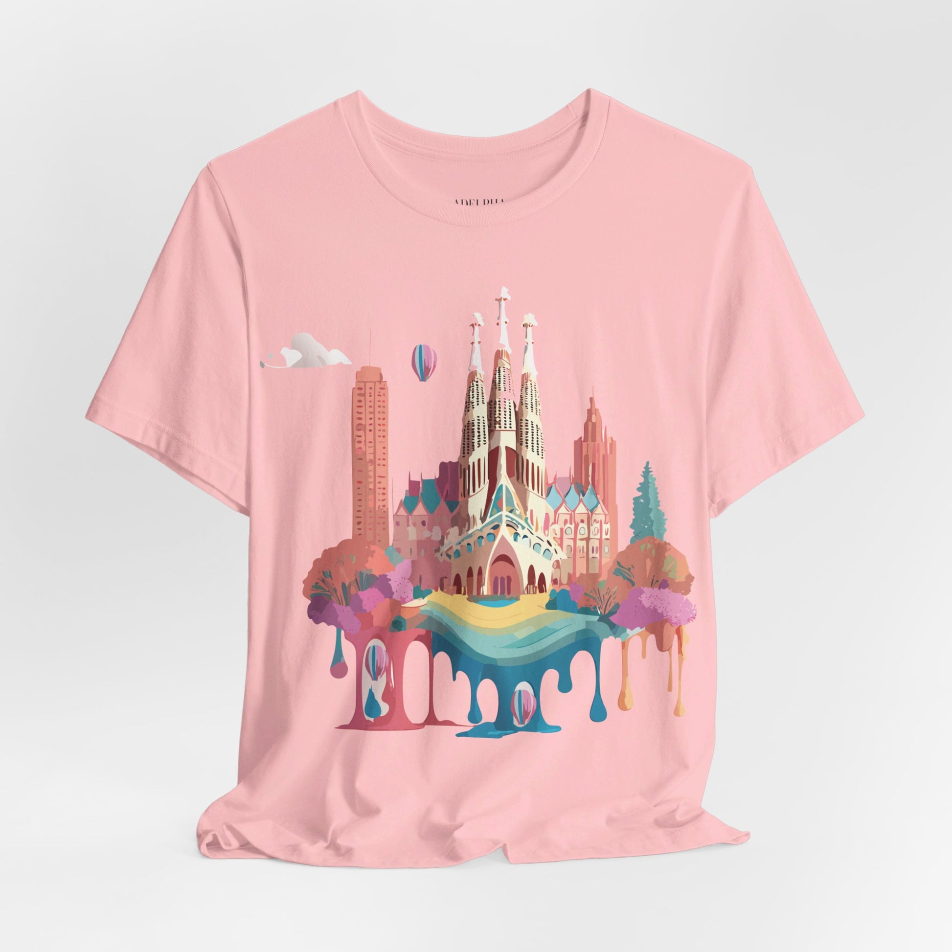 Natural Cotton Tee Shirt - Beautiful Places Collection - Barcelona Printify