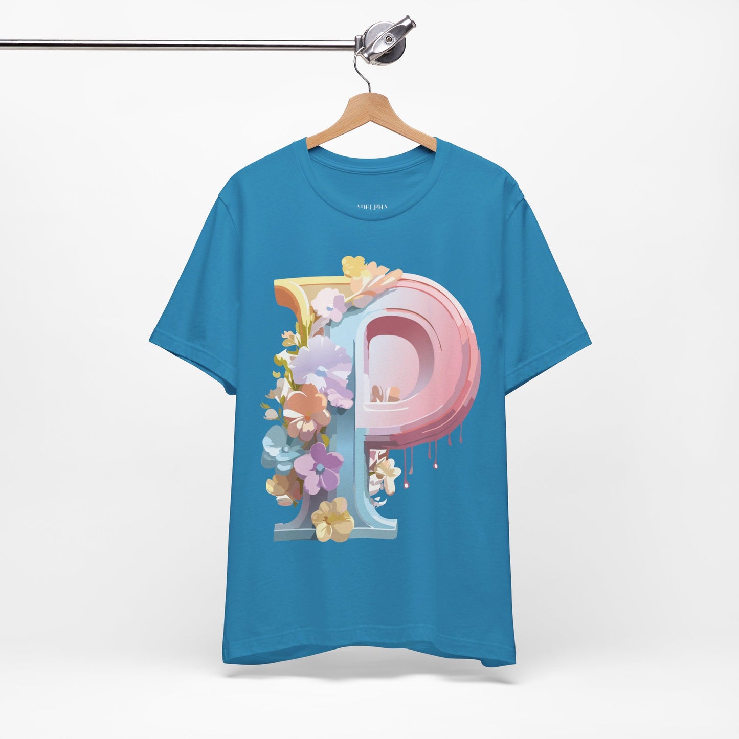 Natural Cotton Tee Shirt - Letters Collection - P Printify