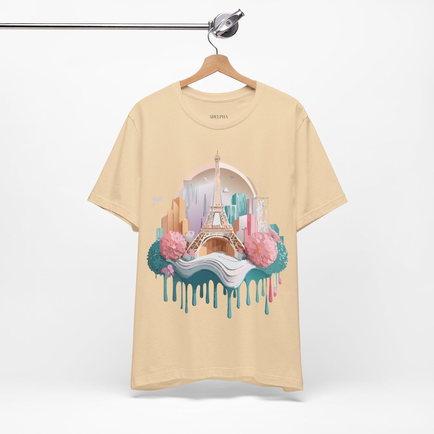 Natural Cotton Tee Shirt - Beautiful Places Collection - Paris Printify