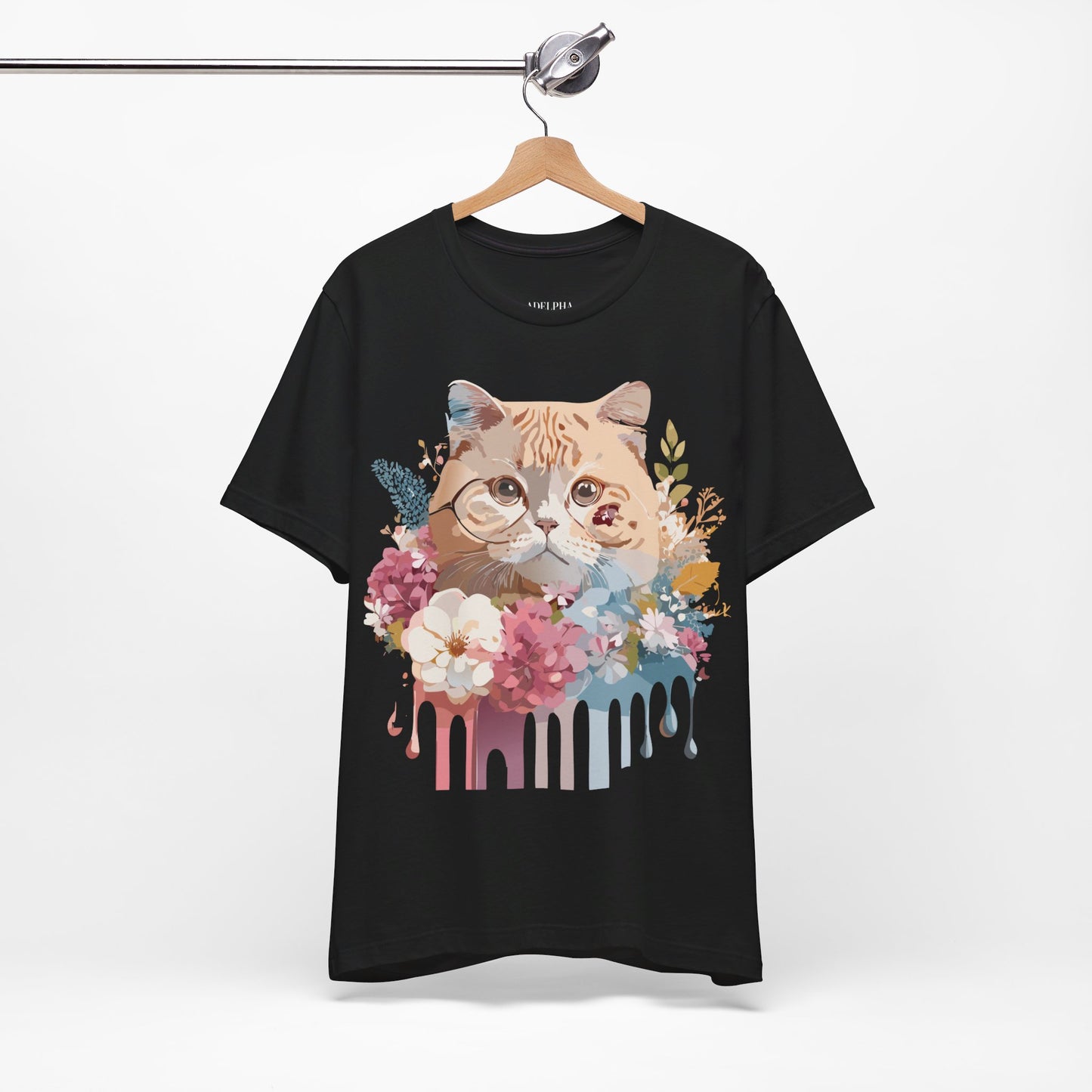 Natural Cotton Tee Shirt with Cat Printify