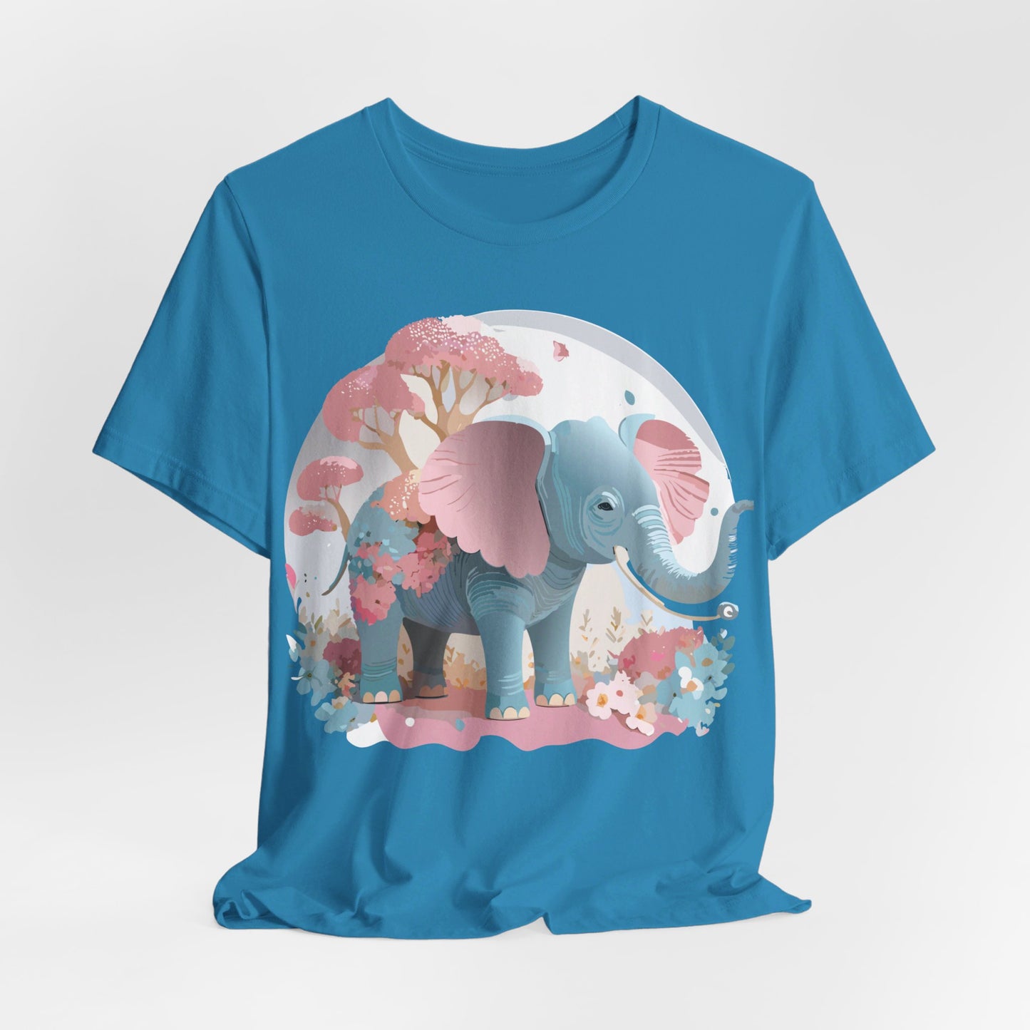 Natural Cotton Tee Shirt with Elephant Printify