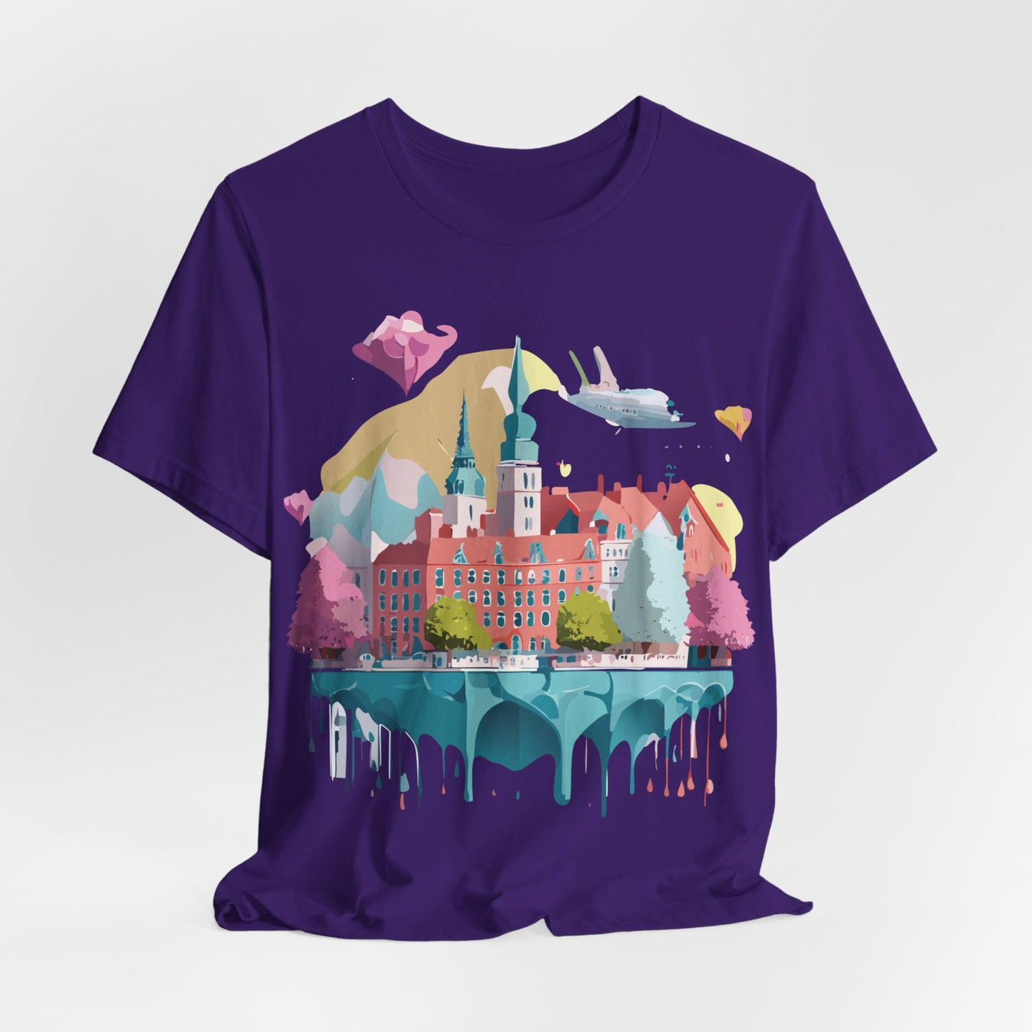 Natural Cotton Tee Shirt - Beautiful Places Collection - Warnemünde and Rostock - Germany Printify