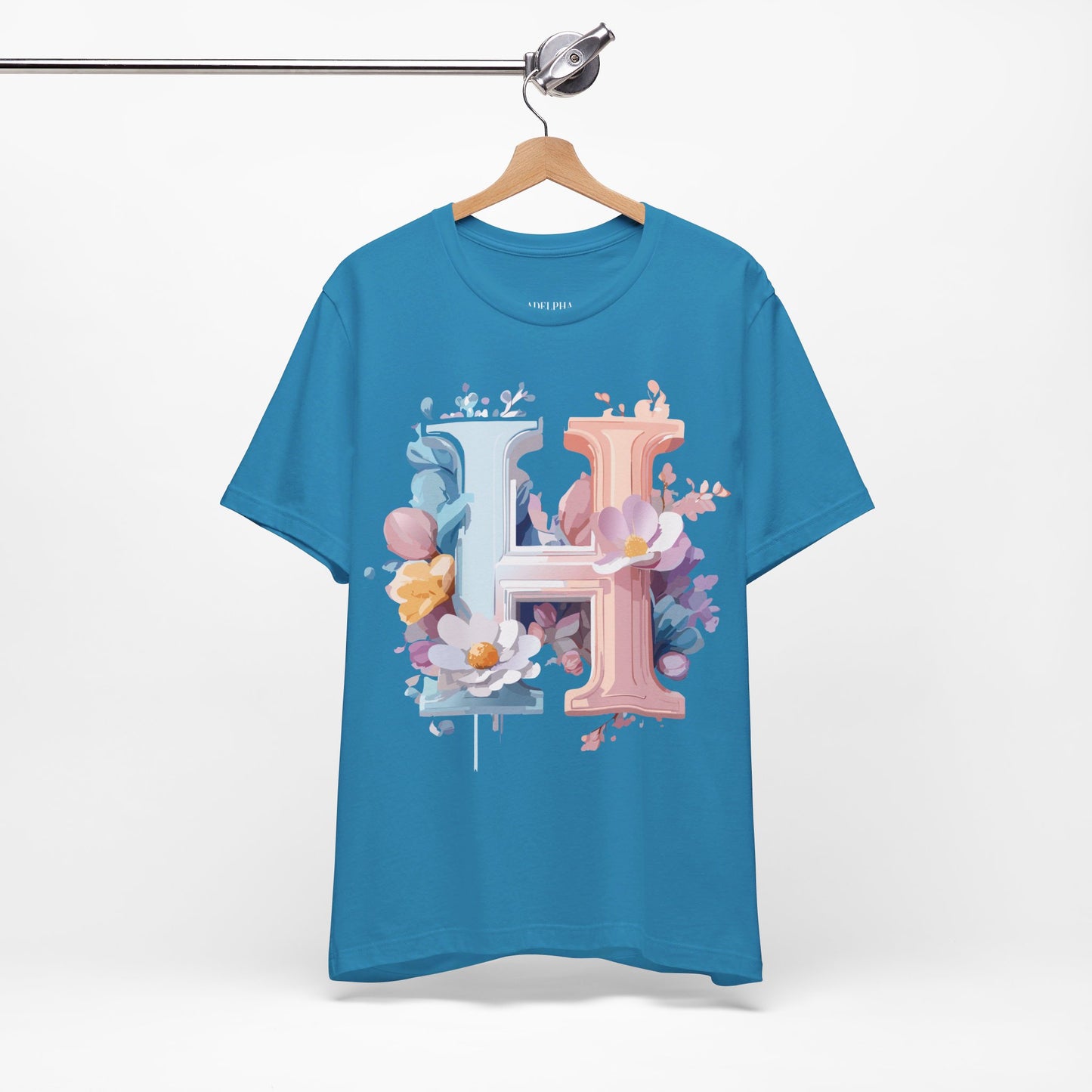 Natural Cotton Tee Shirt - Letters Collection - H Printify