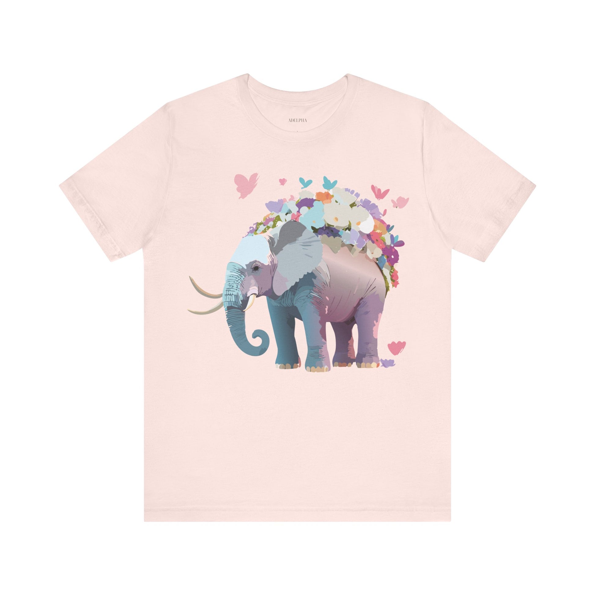 Natural Cotton Tee Shirt with Elephant Printify