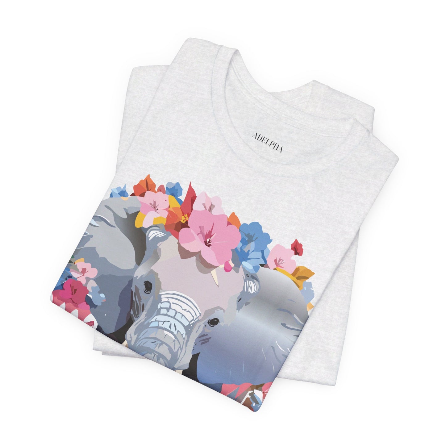 Natural Cotton Tee Shirt with Elephant Printify