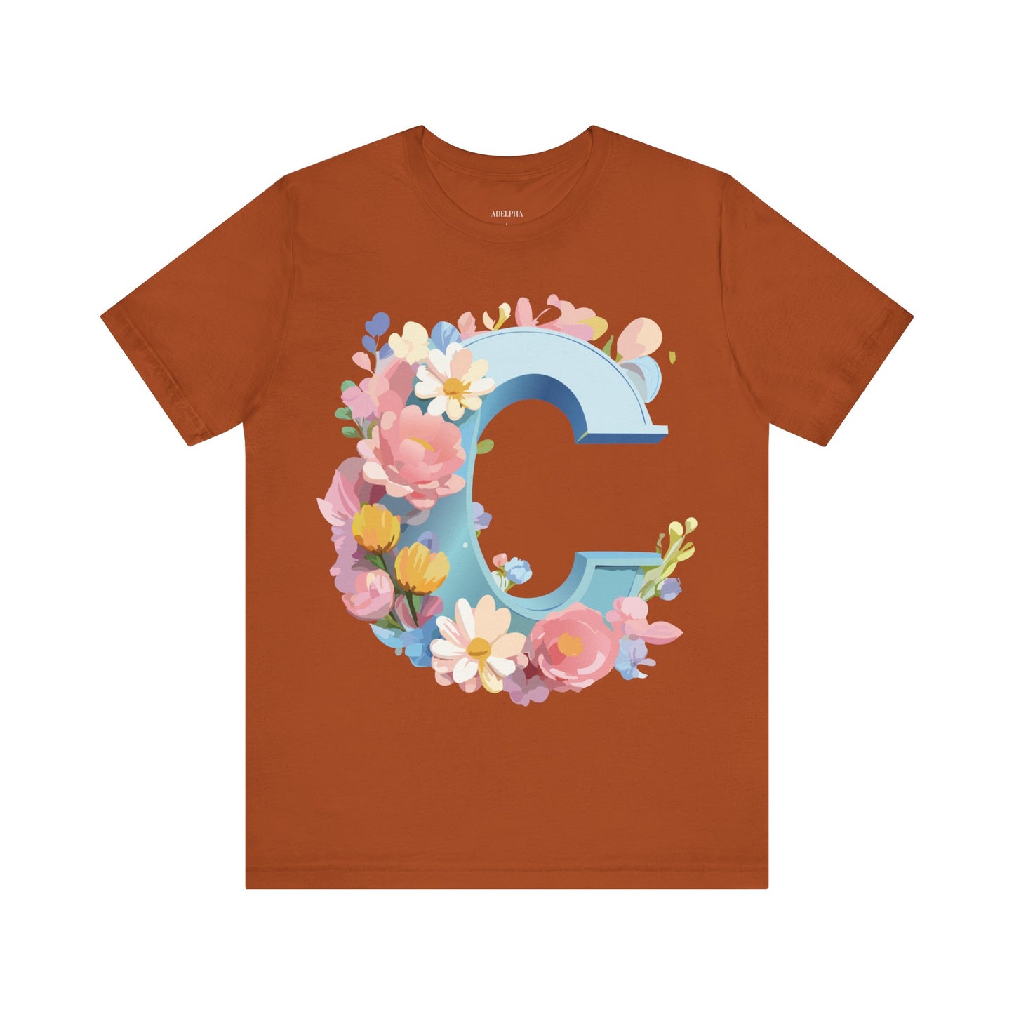 Natural Cotton Tee Shirt - Letters Collection - C Printify
