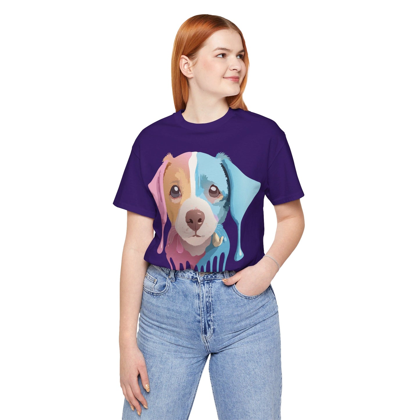 Natural Cotton Tee Shirt with Dog Printify