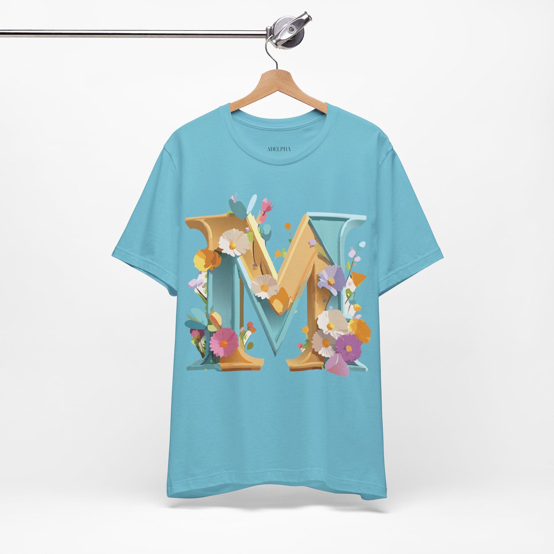 Natural Cotton Tee Shirt - Letters Collection - M Printify