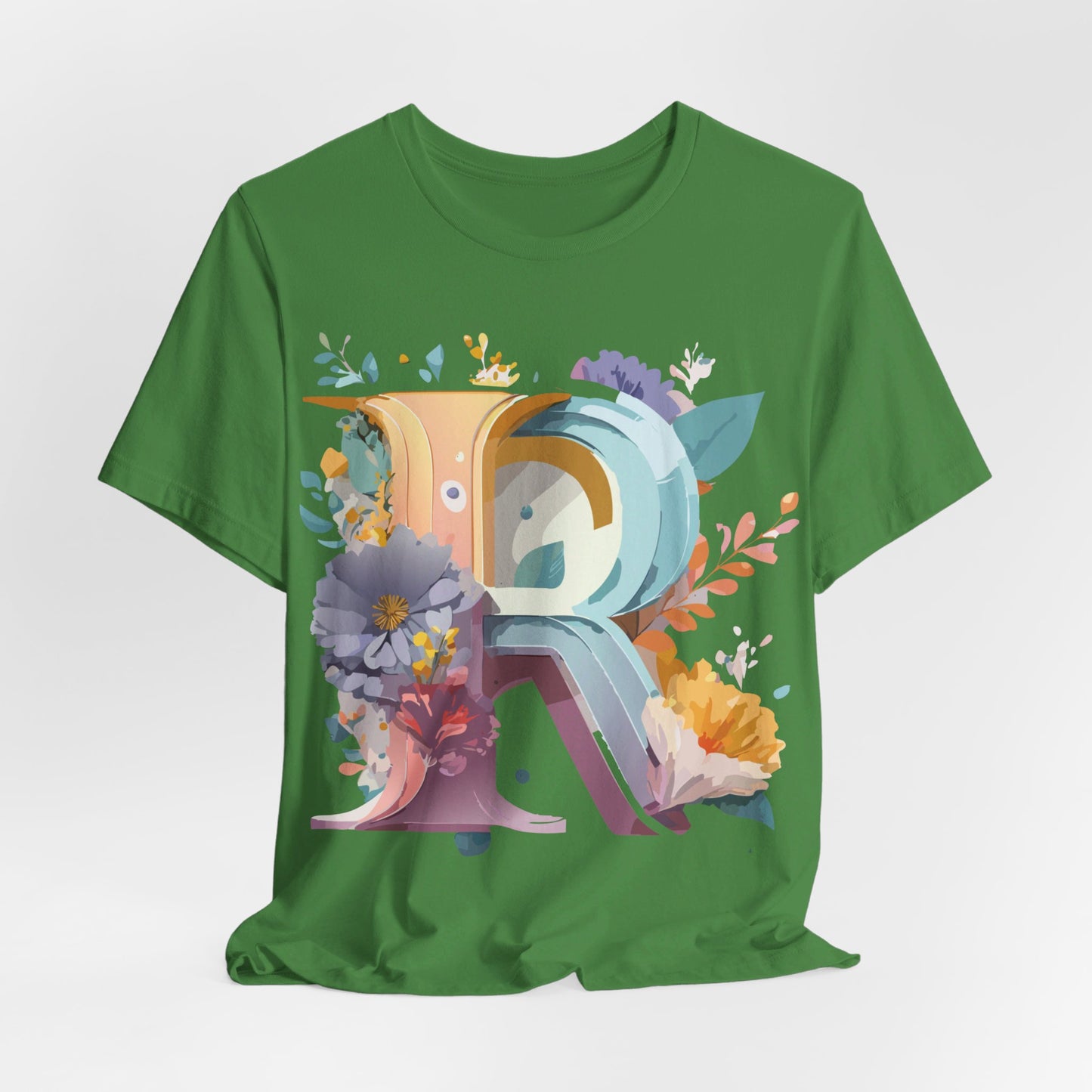 Natural Cotton Tee Shirt - Letters Collection - R Printify
