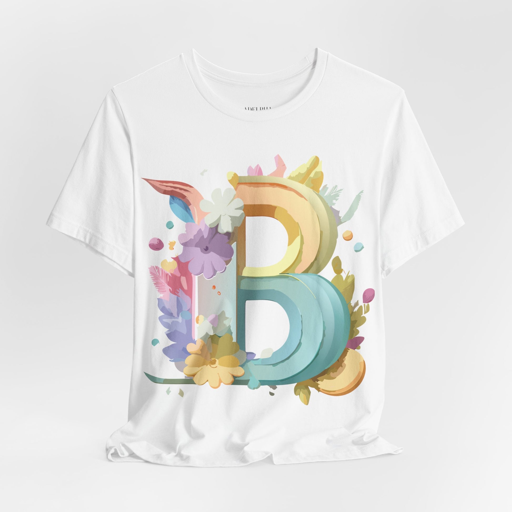 Natural Cotton Tee Shirt - Letters Collection - B Printify
