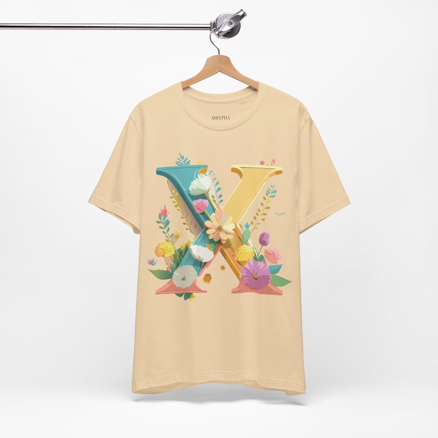 Natural Cotton Tee Shirt - Letters Collection - X Printify