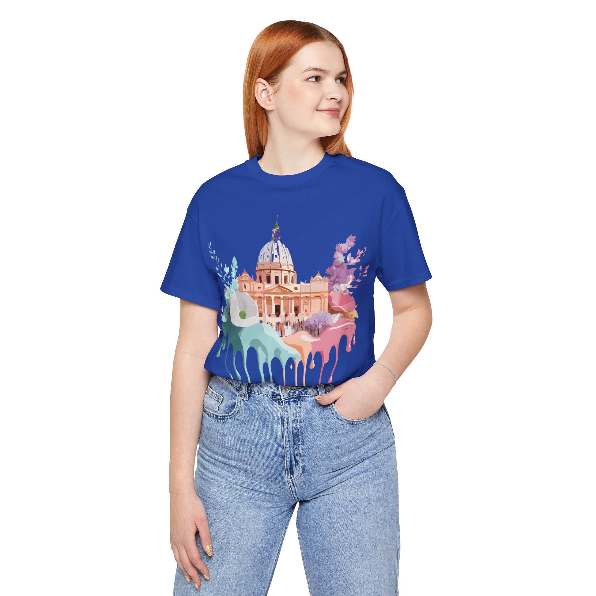 Natural Cotton Tee Shirt - Beautiful Places Collection - Rome Printify