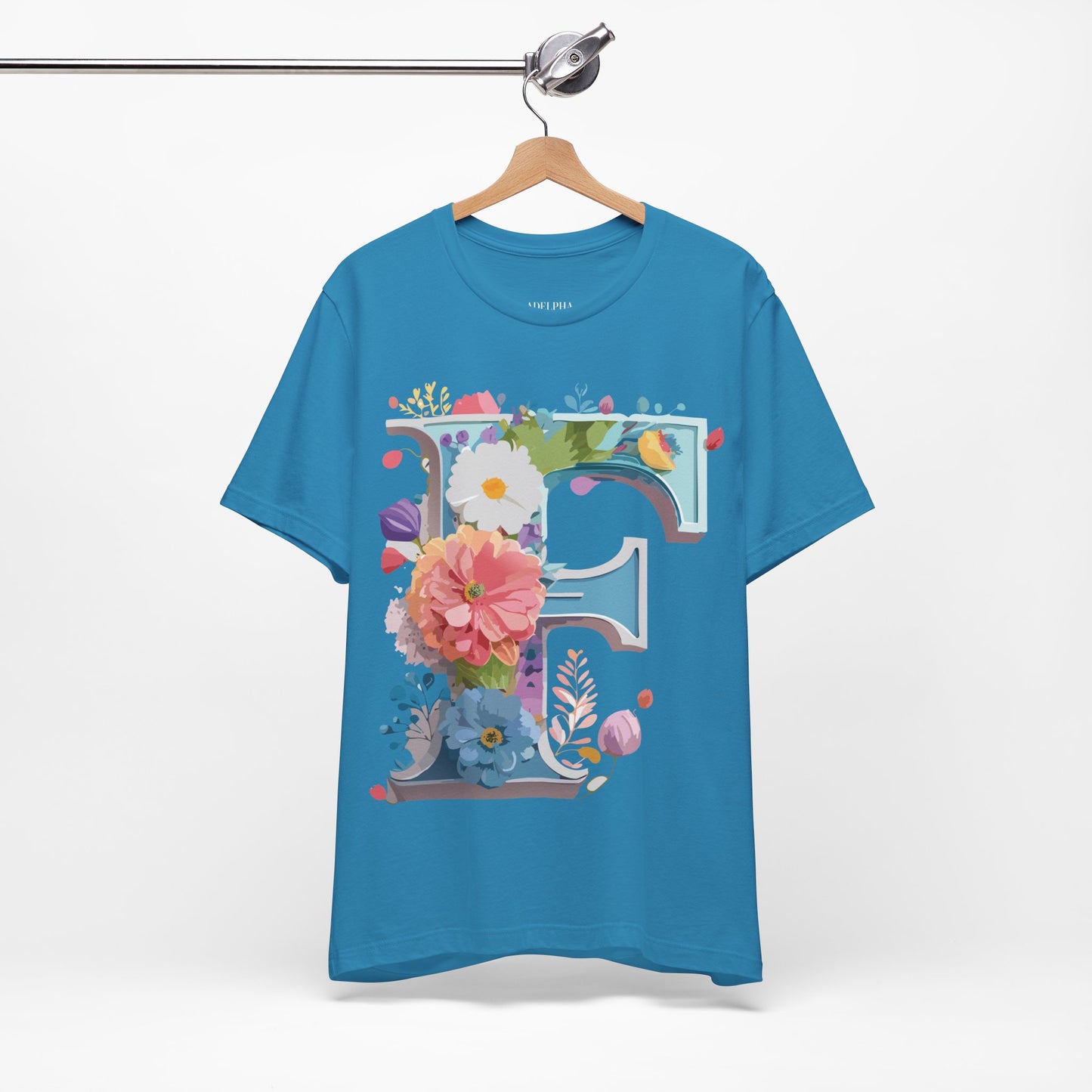 Natural Cotton Tee Shirt - Letters Collection - F Printify