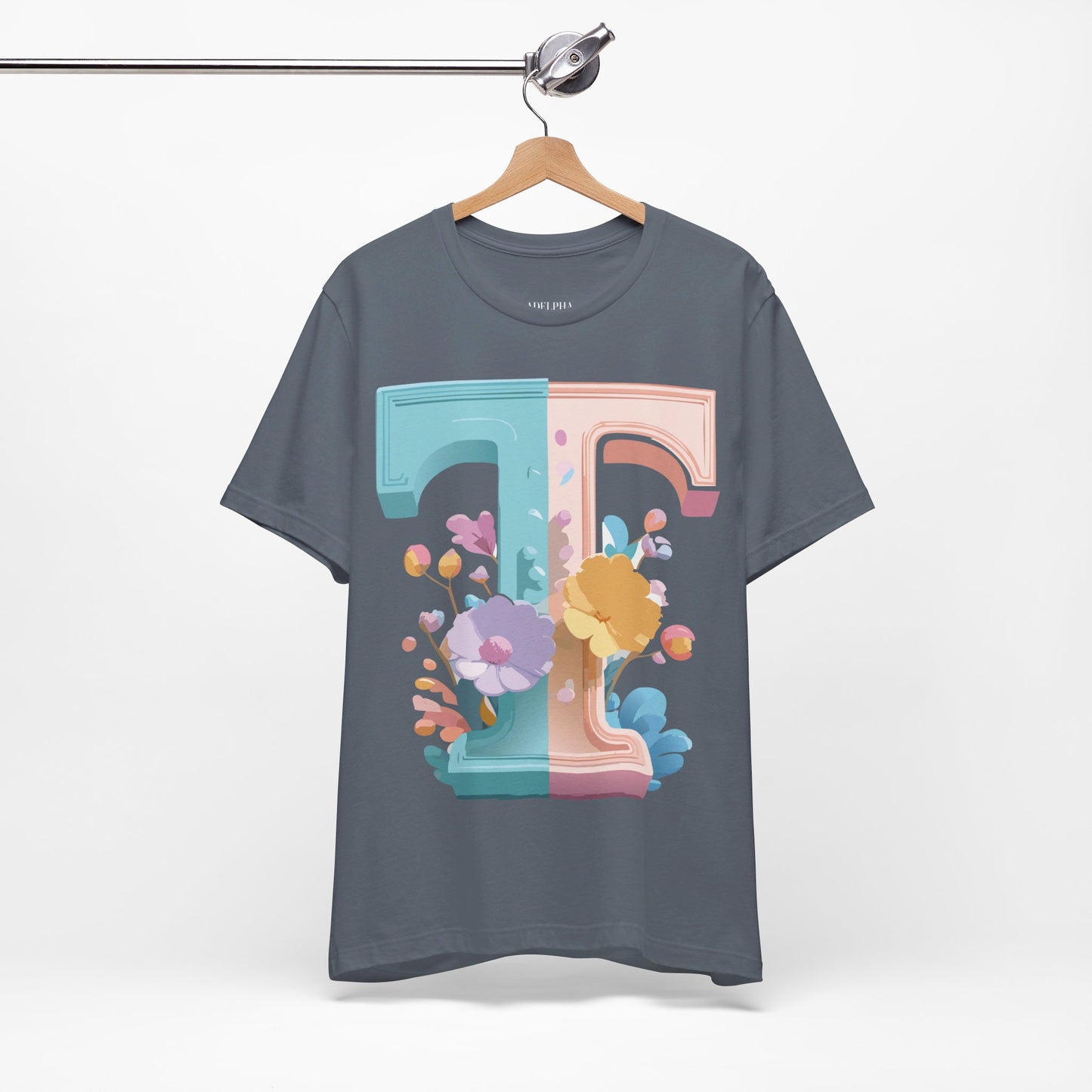 Natural Cotton Tee Shirt - Letters Collection - T Printify