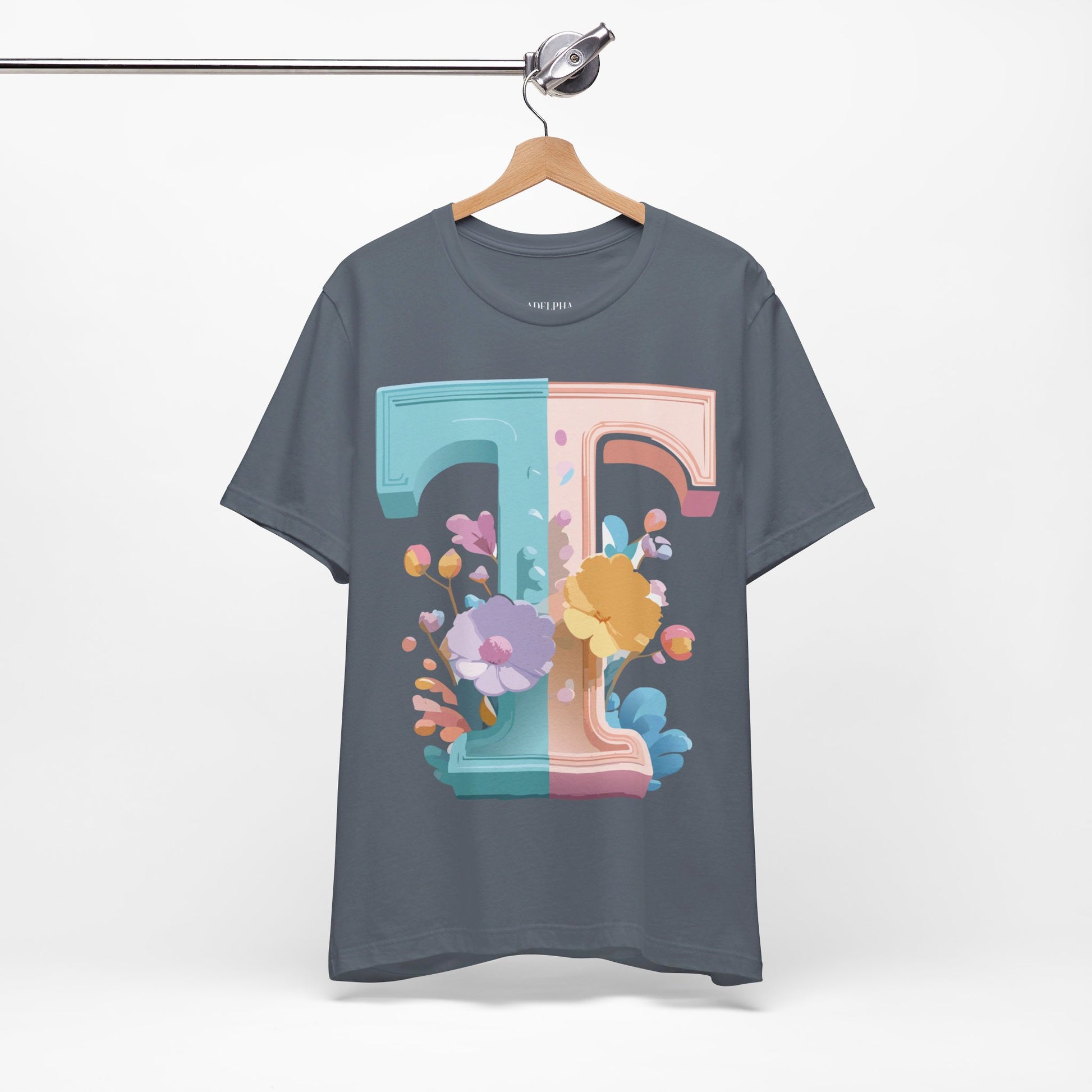 Natural Cotton Tee Shirt - Letters Collection - T Printify