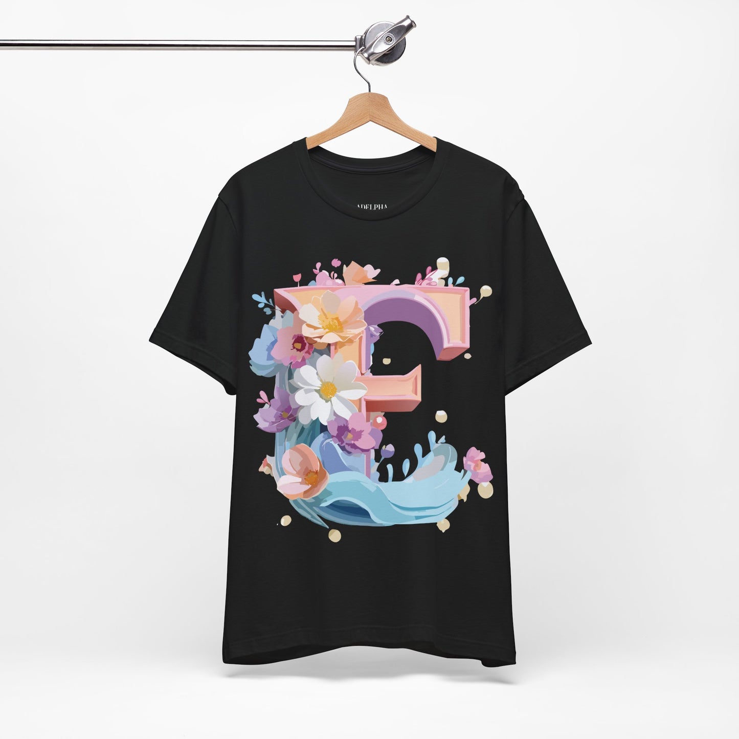 Natural Cotton Tee Shirt - Letters Collection - E Printify