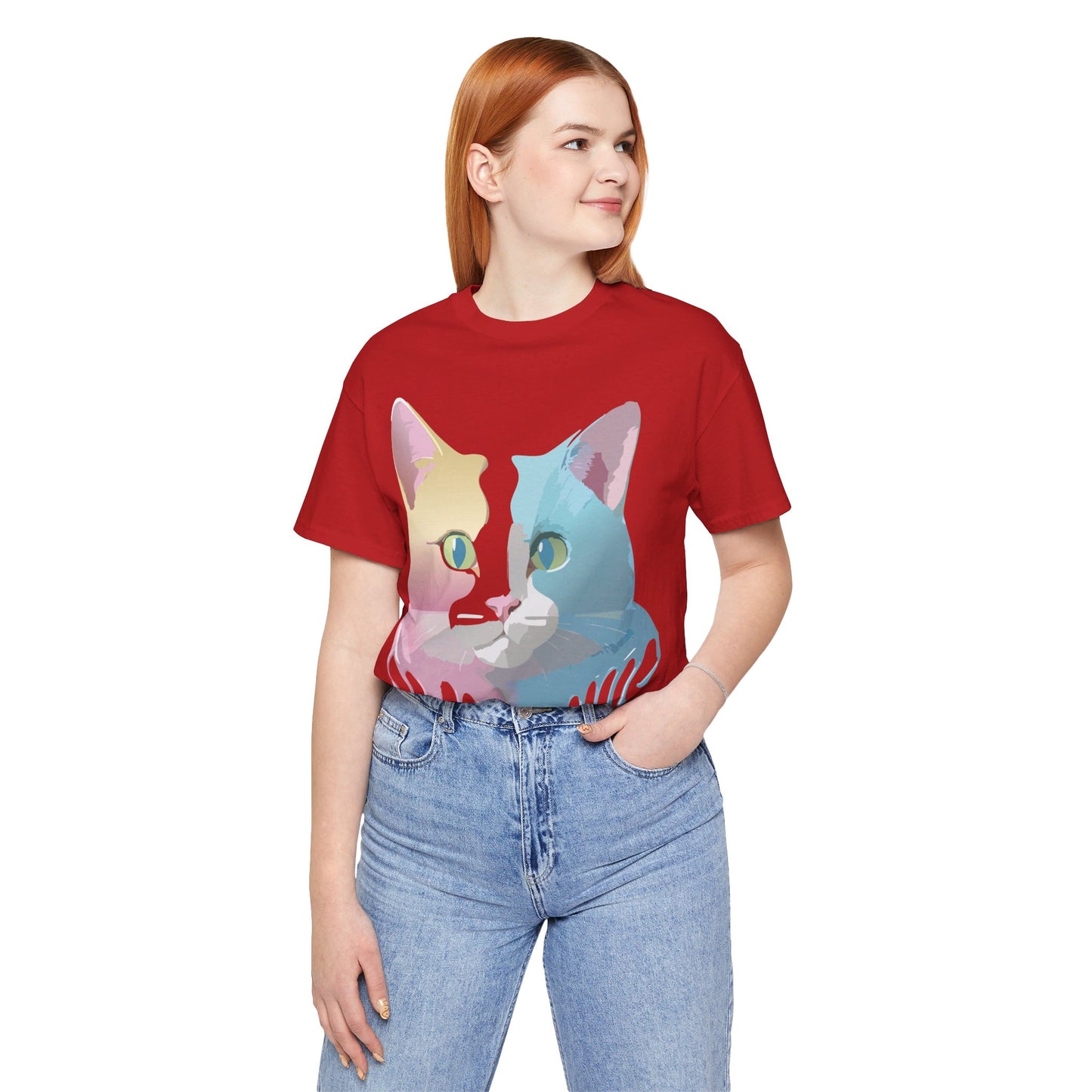 Natural Cotton Tee Shirt with Cat Printify