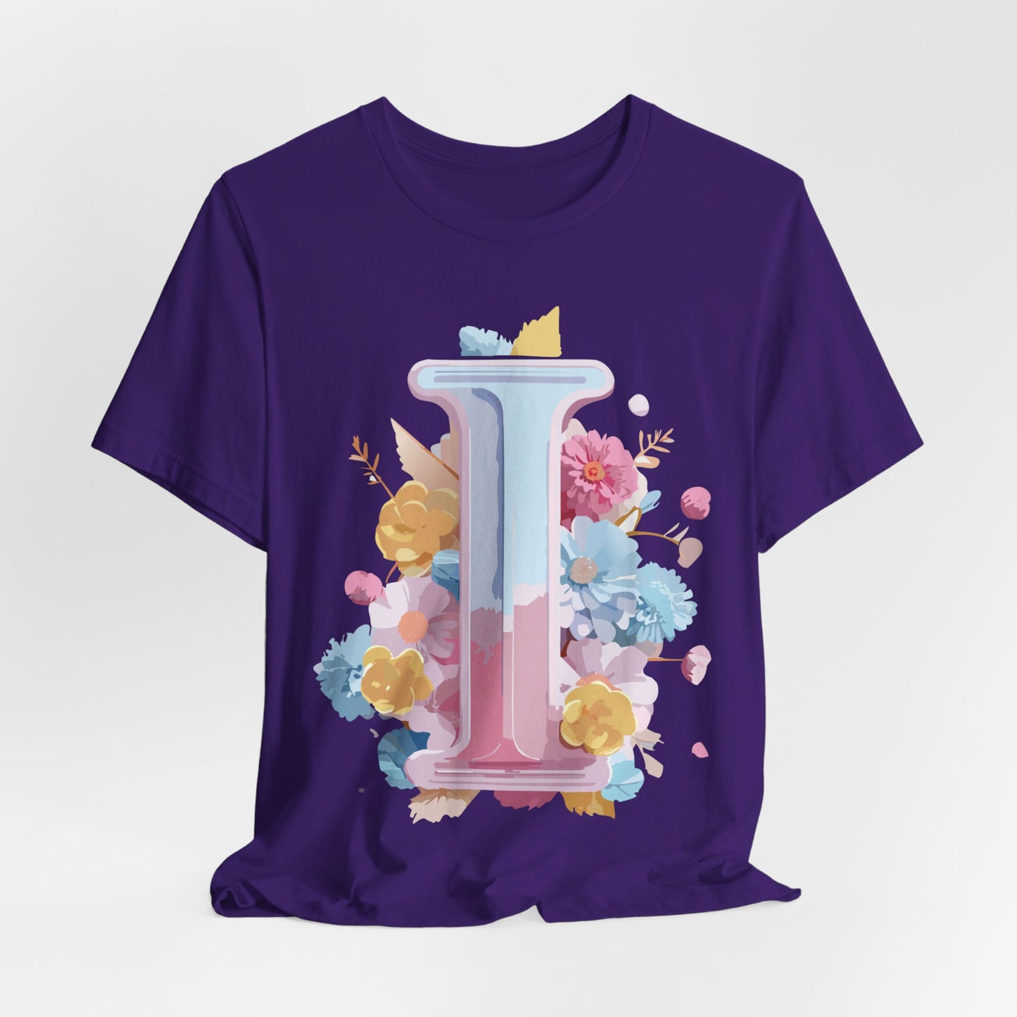Natural Cotton Tee Shirt - Letters Collection - I Printify