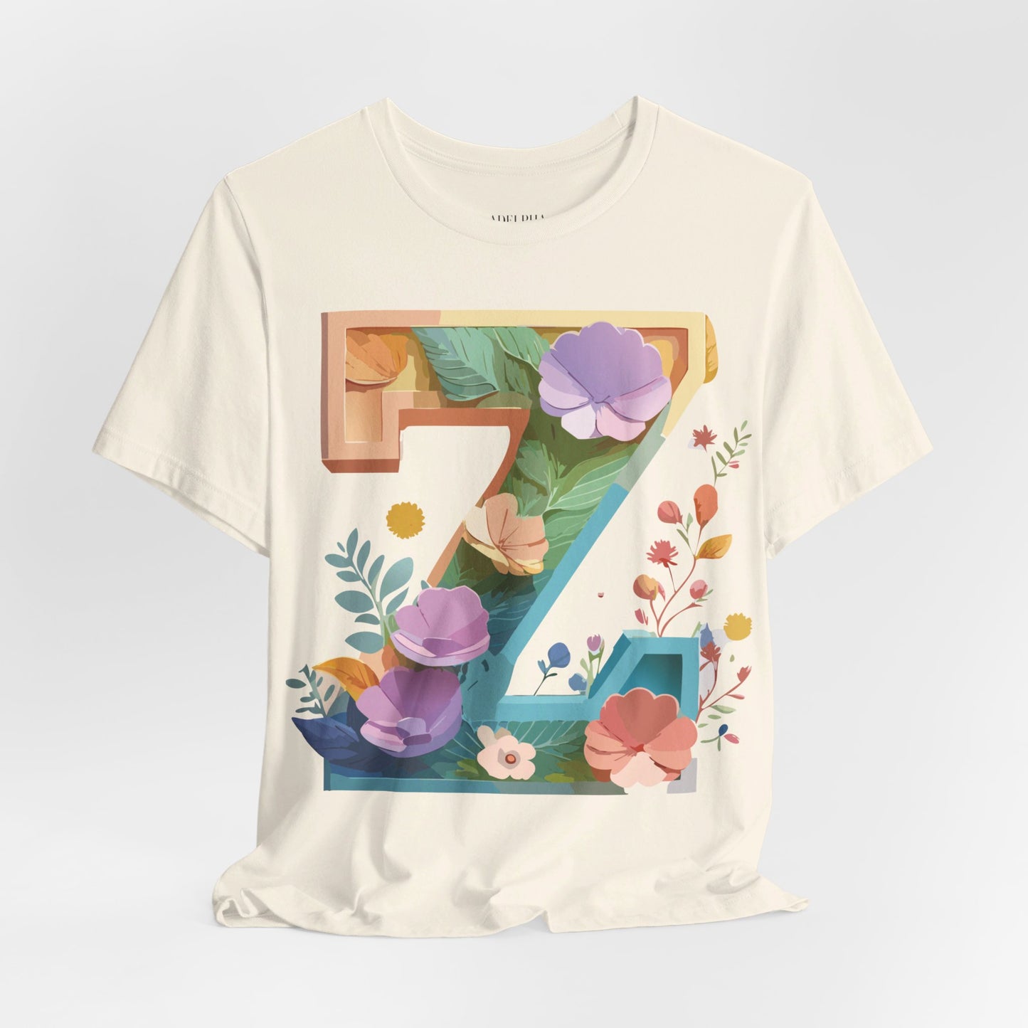 Natural Cotton Tee Shirt - Letters Collection - Z Printify