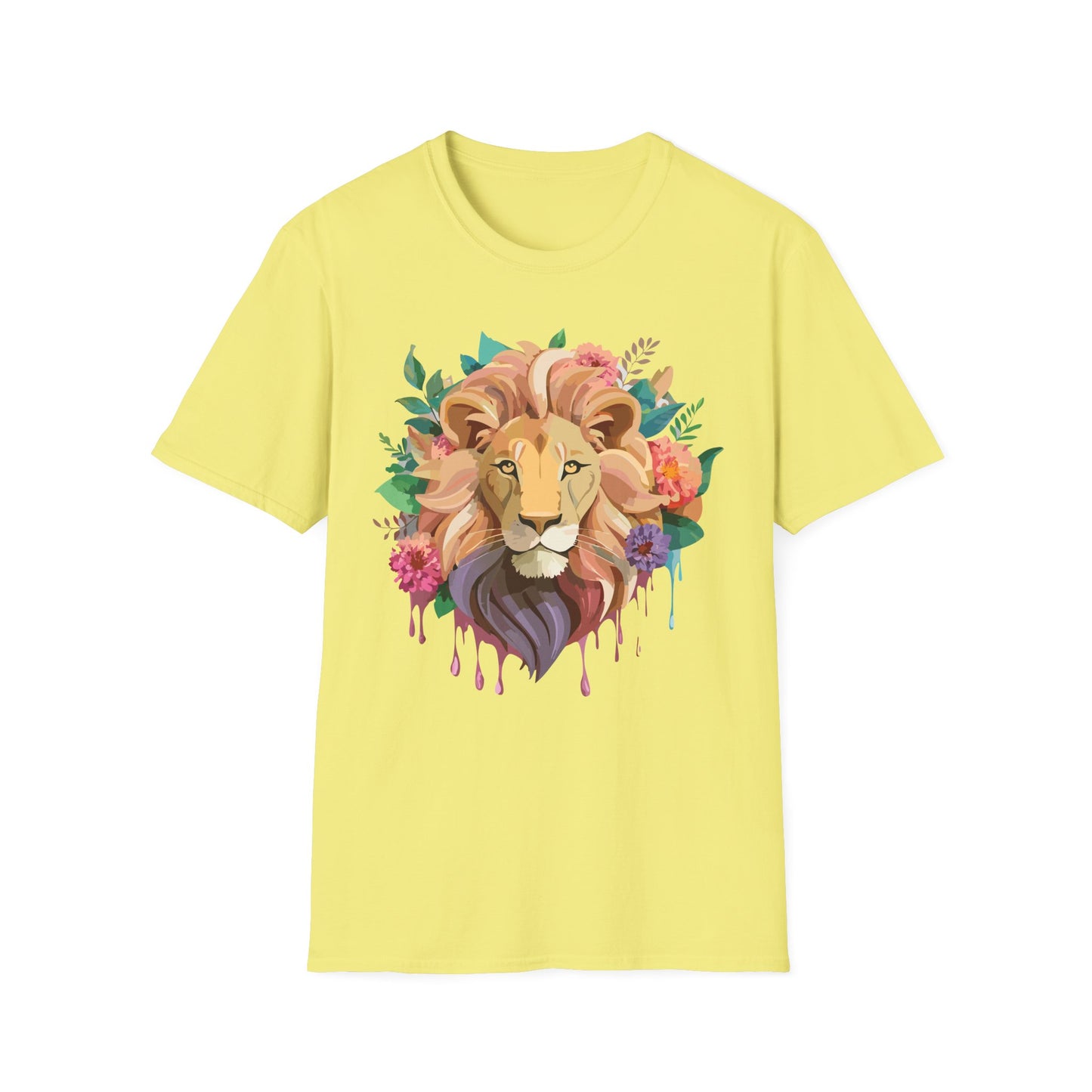 Lion Shirt, Shirt with Lion, Floral Lion Tee, Shirt with Animals