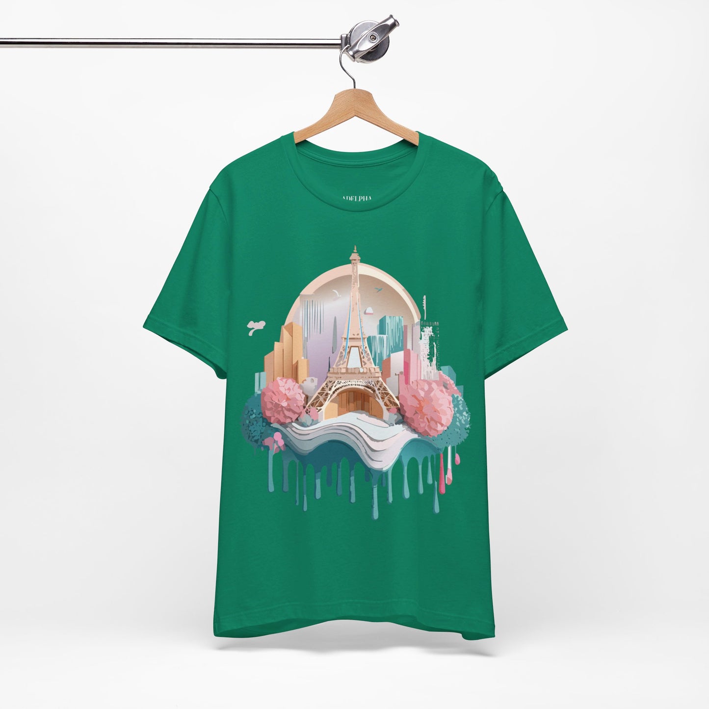 Natural Cotton Tee Shirt - Beautiful Places Collection - Paris Printify
