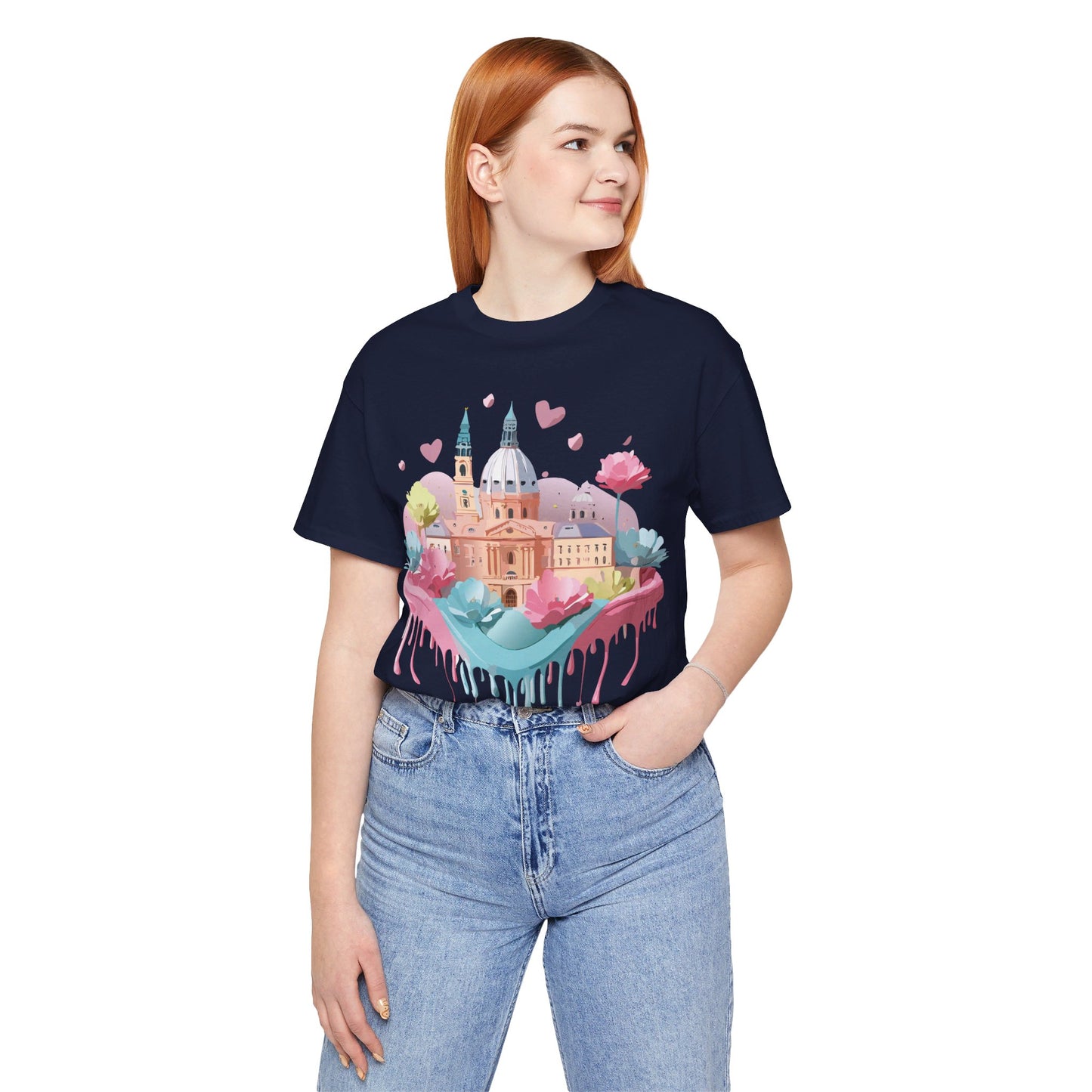 Natural Cotton Tee Shirt - Beautiful Places Collection - Prague Printify