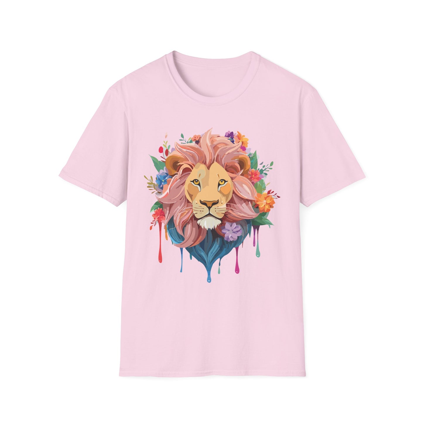 Lion Shirt, Shirt with Lion, Floral Lion Tee, Shirt with Animals