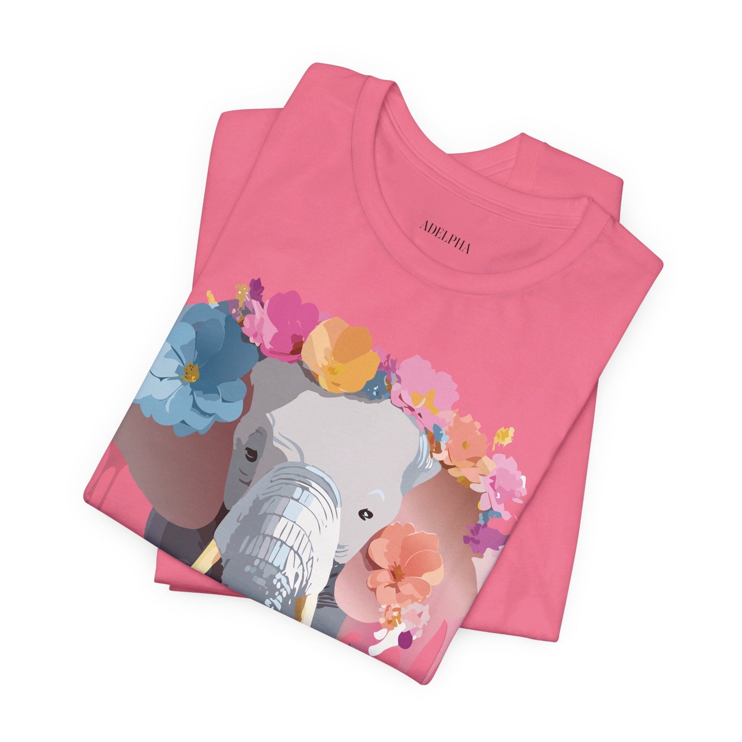 Natural Cotton Tee Shirt with Elephant Printify