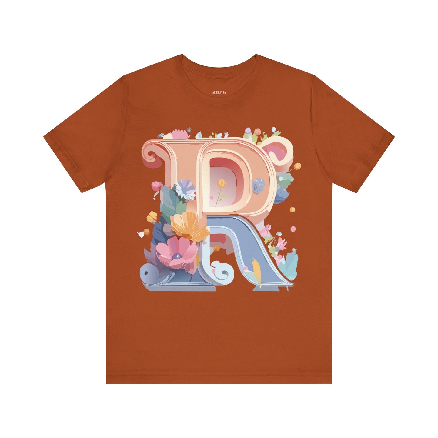 Natural Cotton Tee Shirt - Letters Collection - R Printify