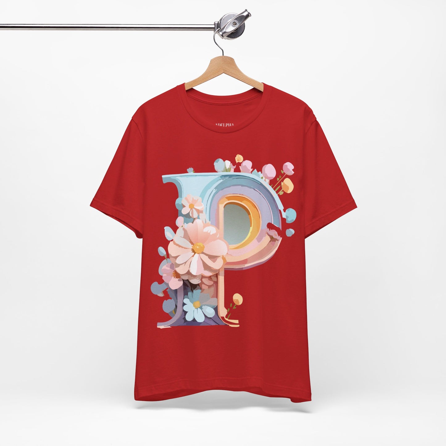 Natural Cotton Tee Shirt - Letters Collection - P Printify