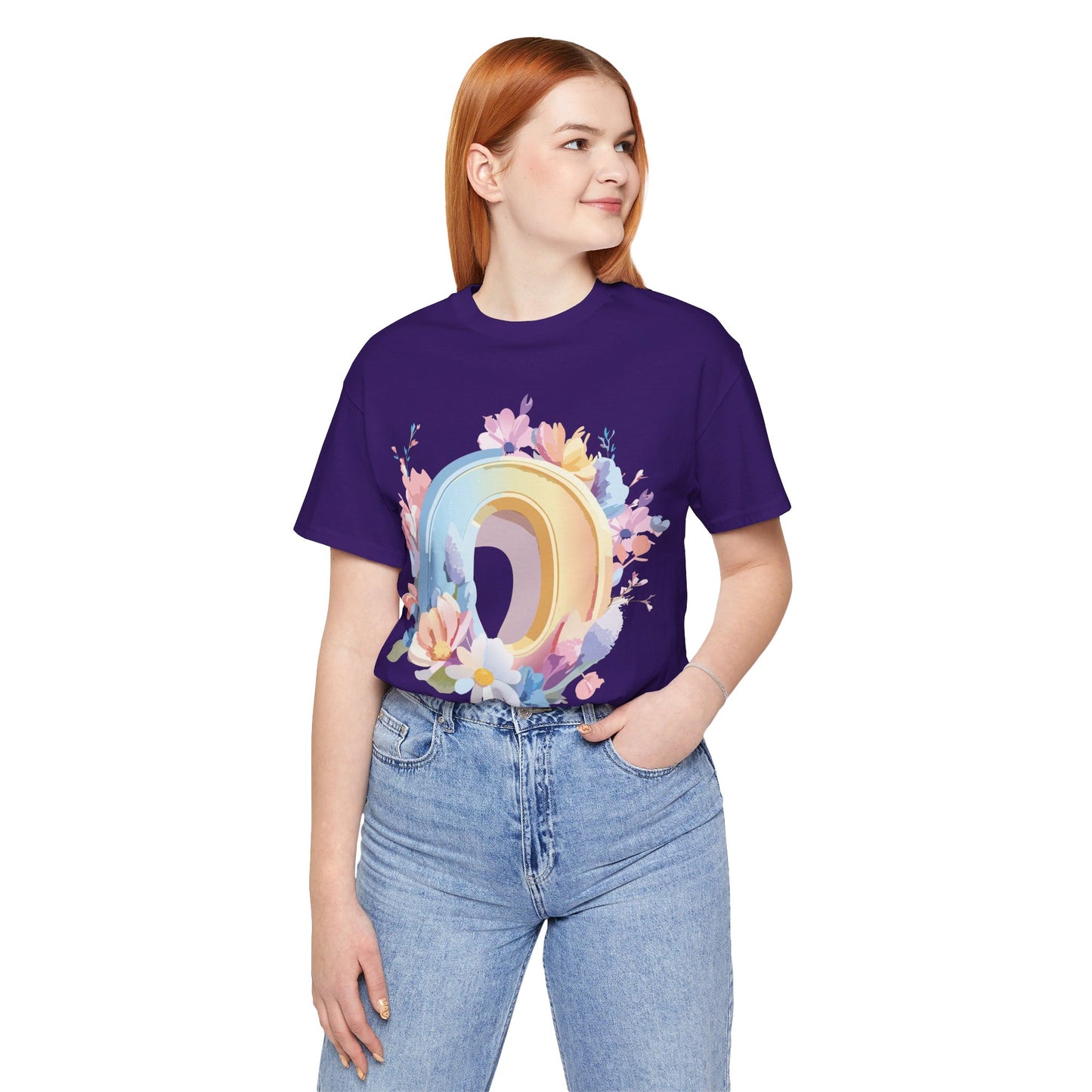 Natural Cotton Tee Shirt - Letters Collection - O Printify
