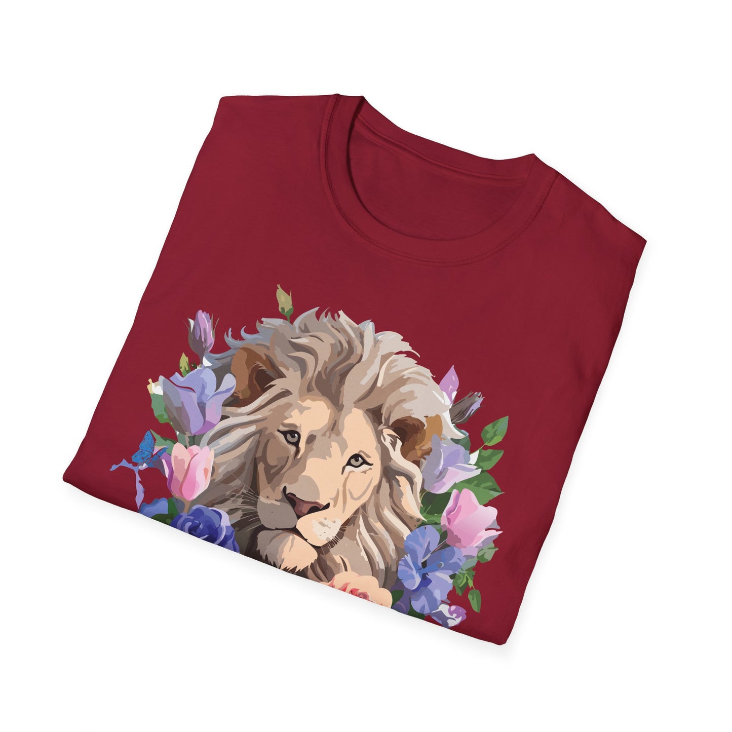 Lion Shirt, Shirt with Lion, Floral Lion Tee, Shirt with Animals