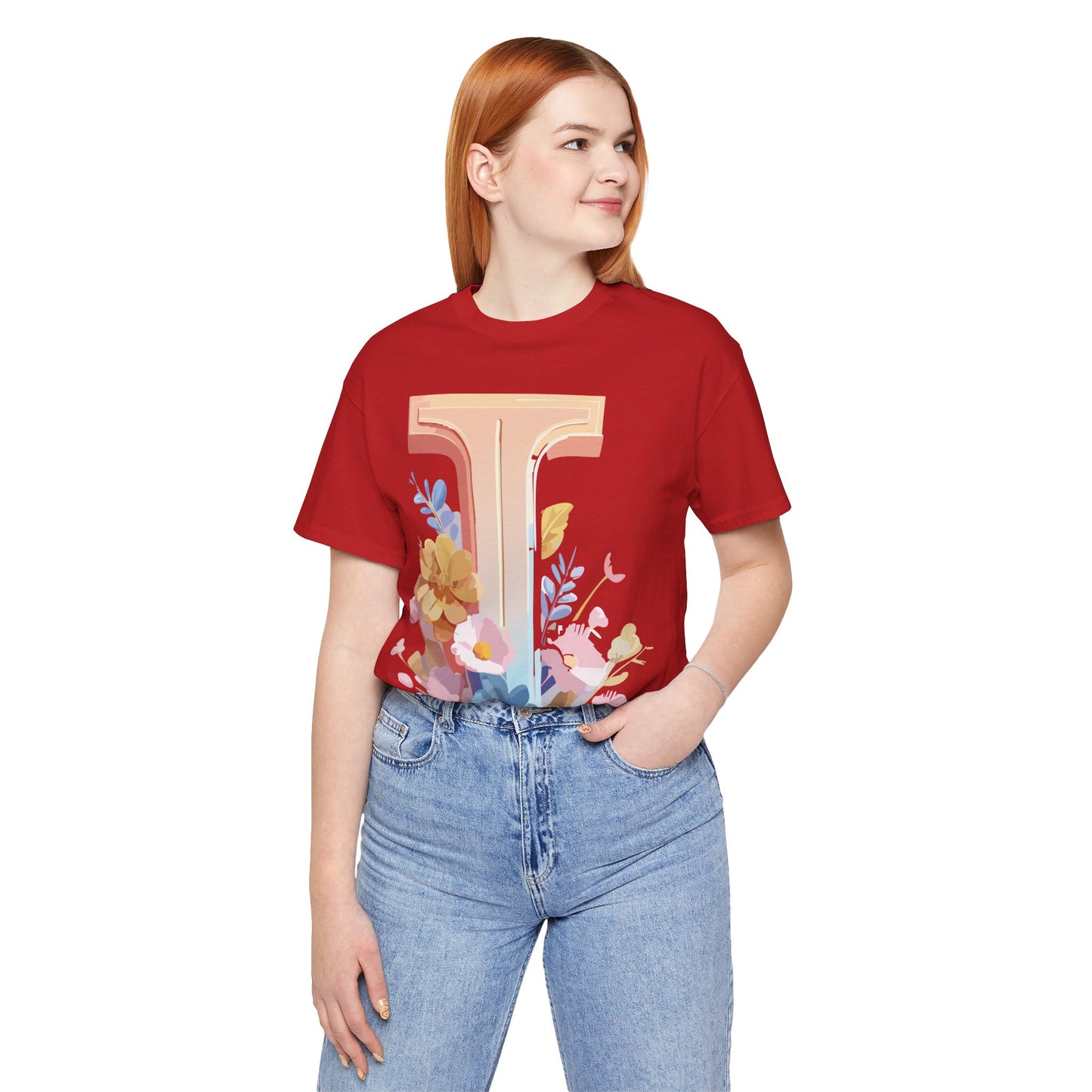 Natural Cotton Tee Shirt - Letters Collection - I Printify
