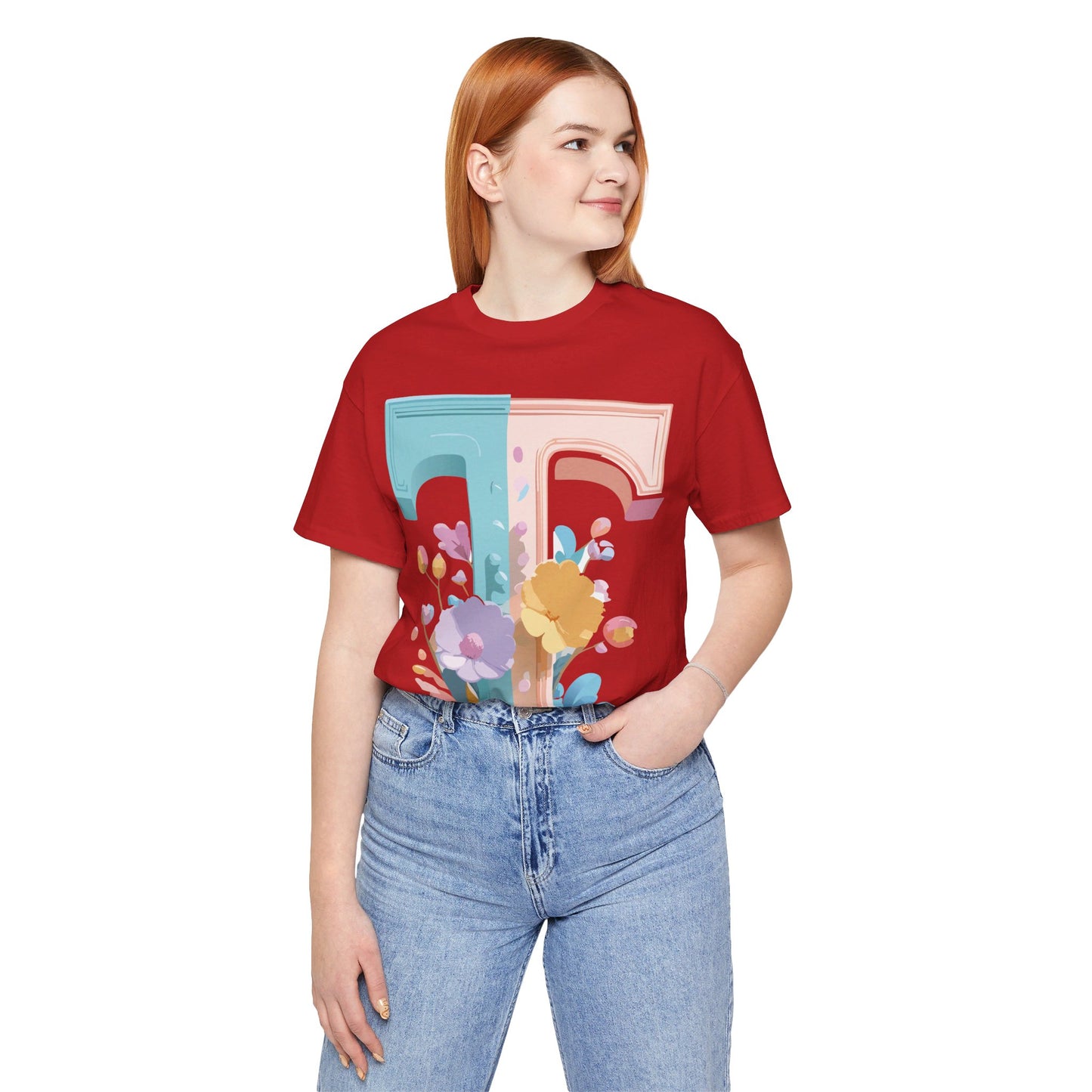 Natural Cotton Tee Shirt - Letters Collection - T Printify
