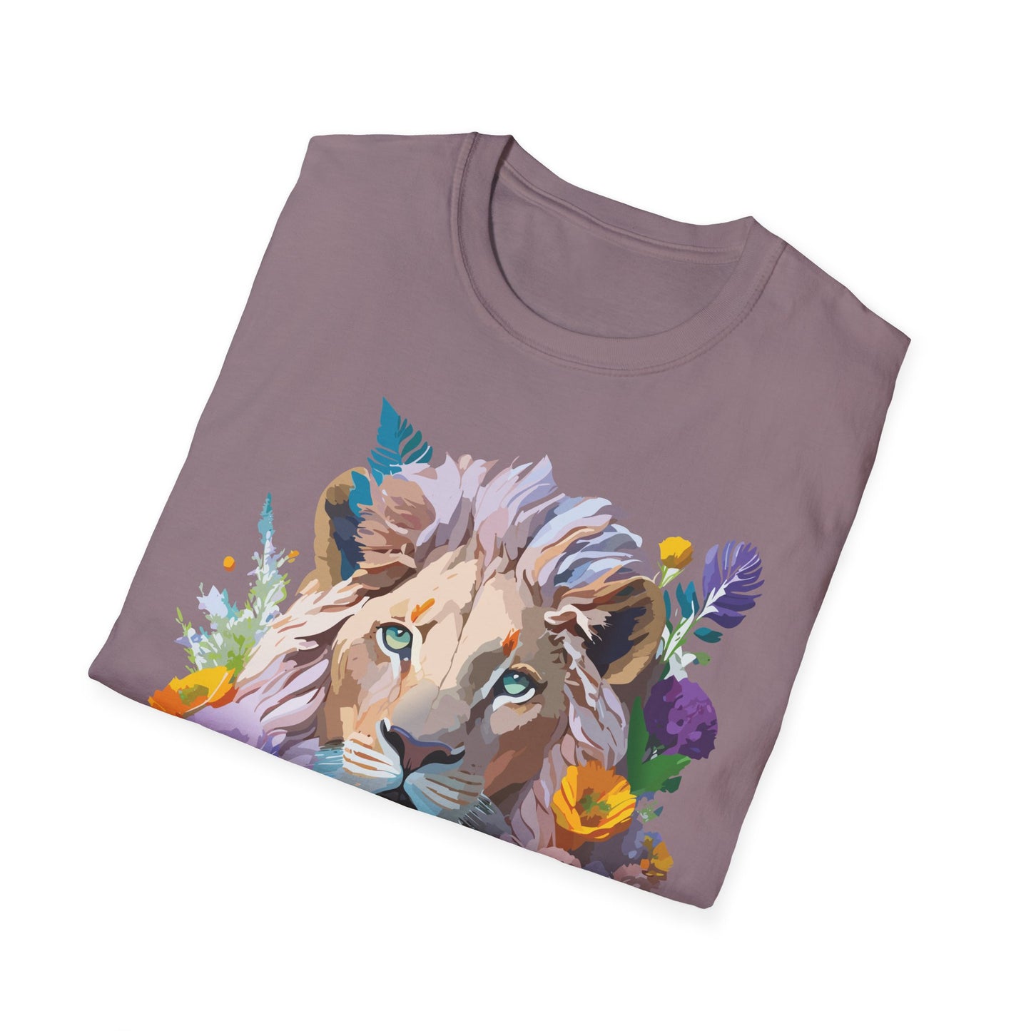Lion Shirt, Shirt with Lion, Floral Lion Tee, Shirt with Animals
