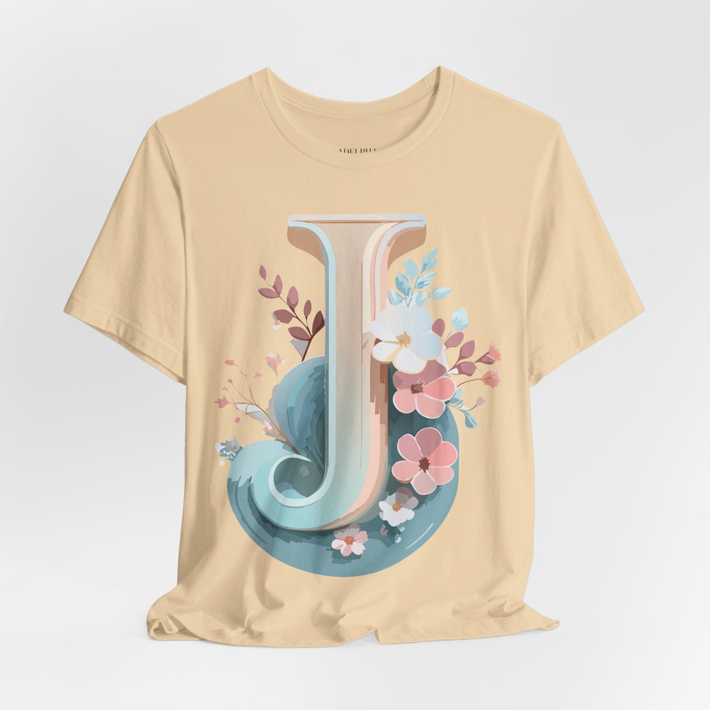 Natural Cotton Tee Shirt - Letters Collection - J Printify