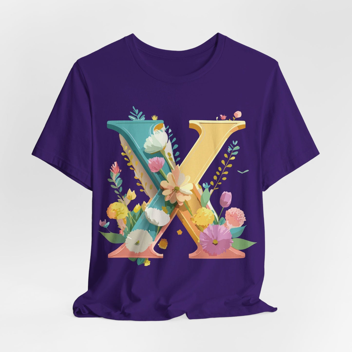 Natural Cotton Tee Shirt - Letters Collection - X Printify