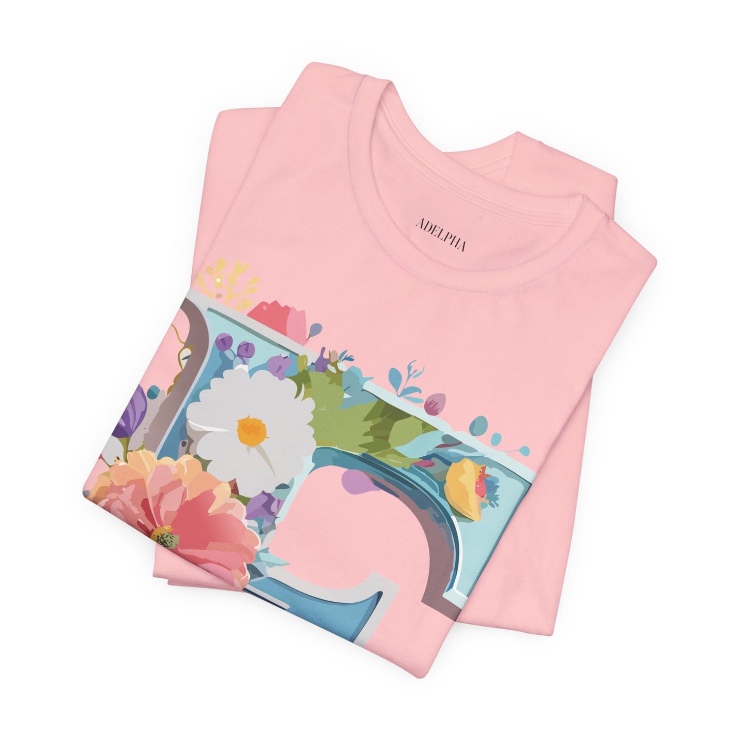 Natural Cotton Tee Shirt - Letters Collection - F Printify