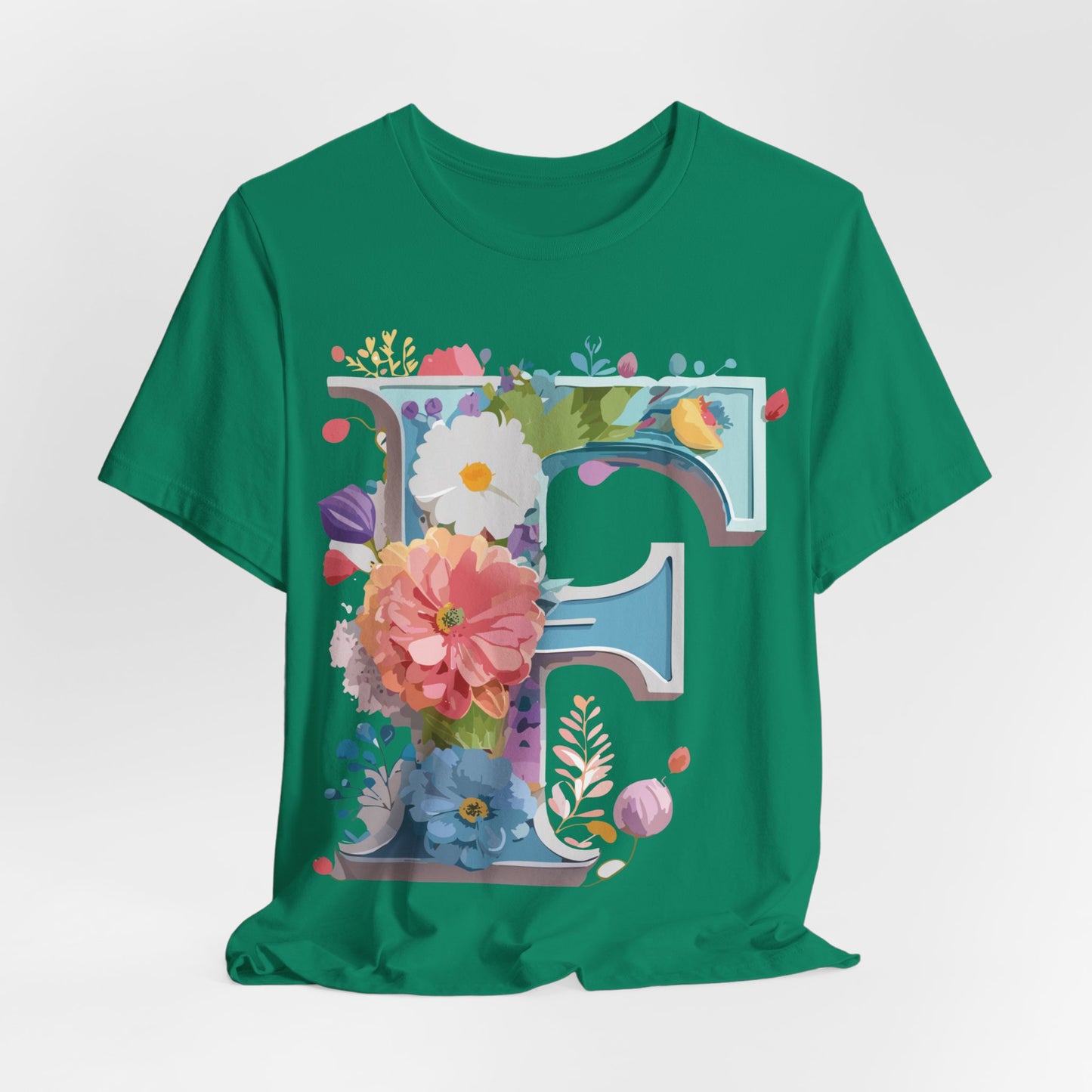 Natural Cotton Tee Shirt - Letters Collection - F Printify