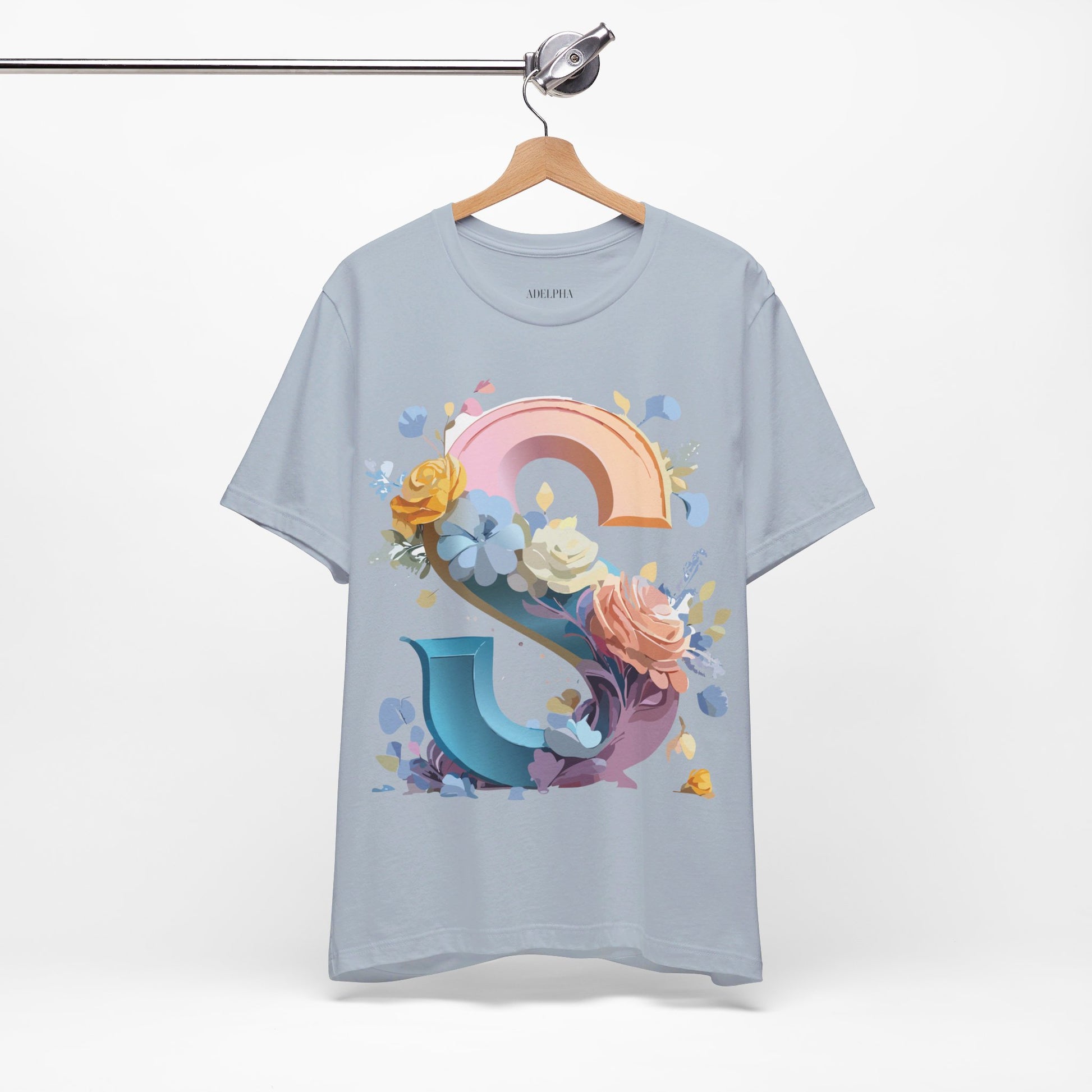 Natural Cotton Tee Shirt - Letters Collection - S Printify