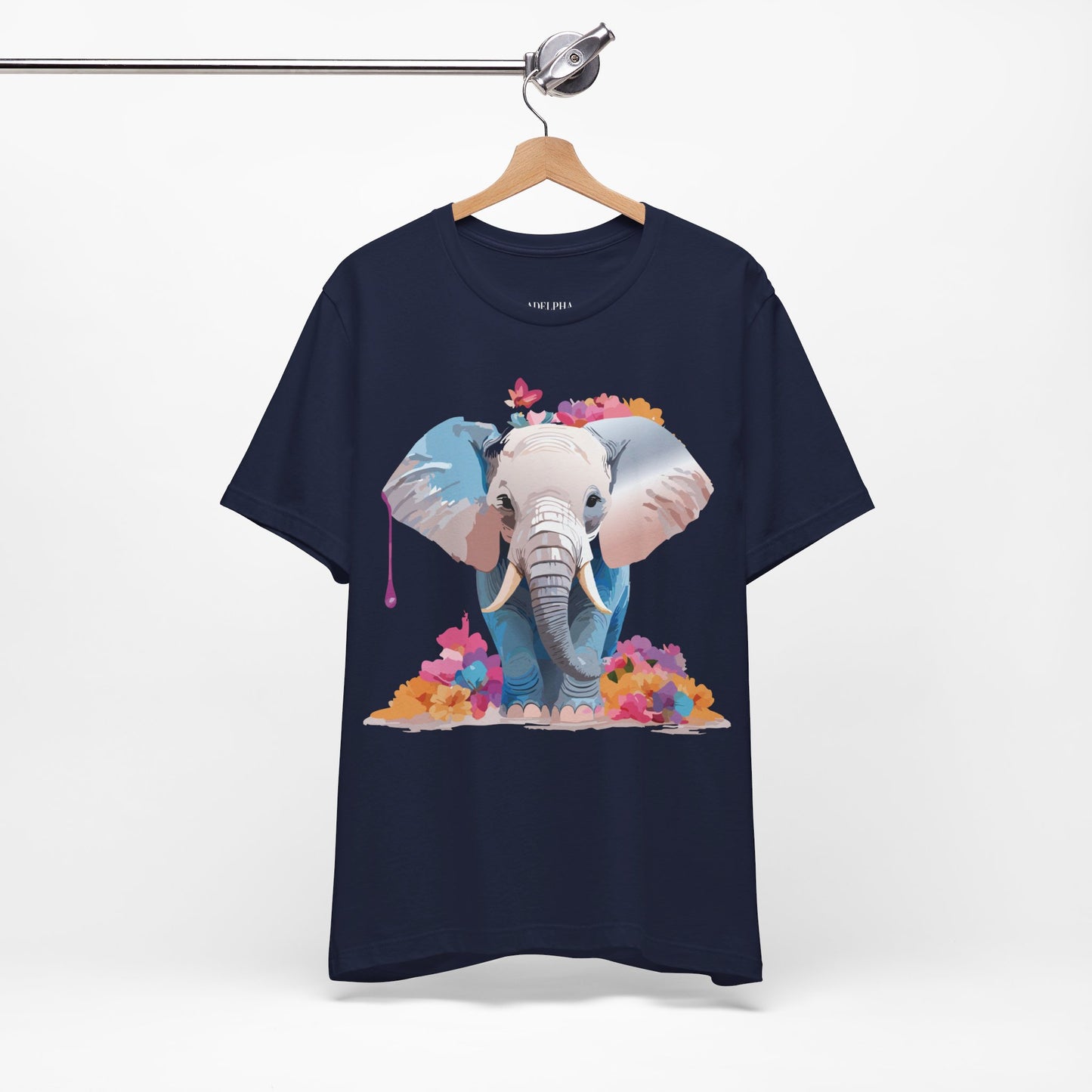 Natural Cotton Tee Shirt with Elephant Printify