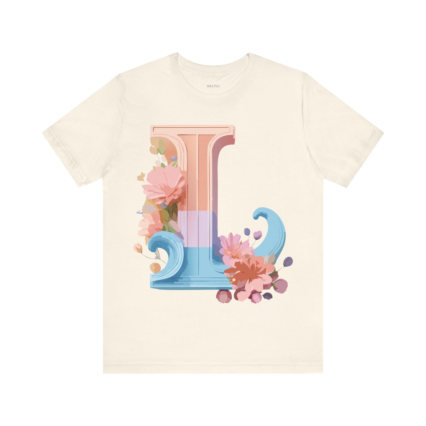 Natural Cotton Tee Shirt - Letters Collection - L Printify